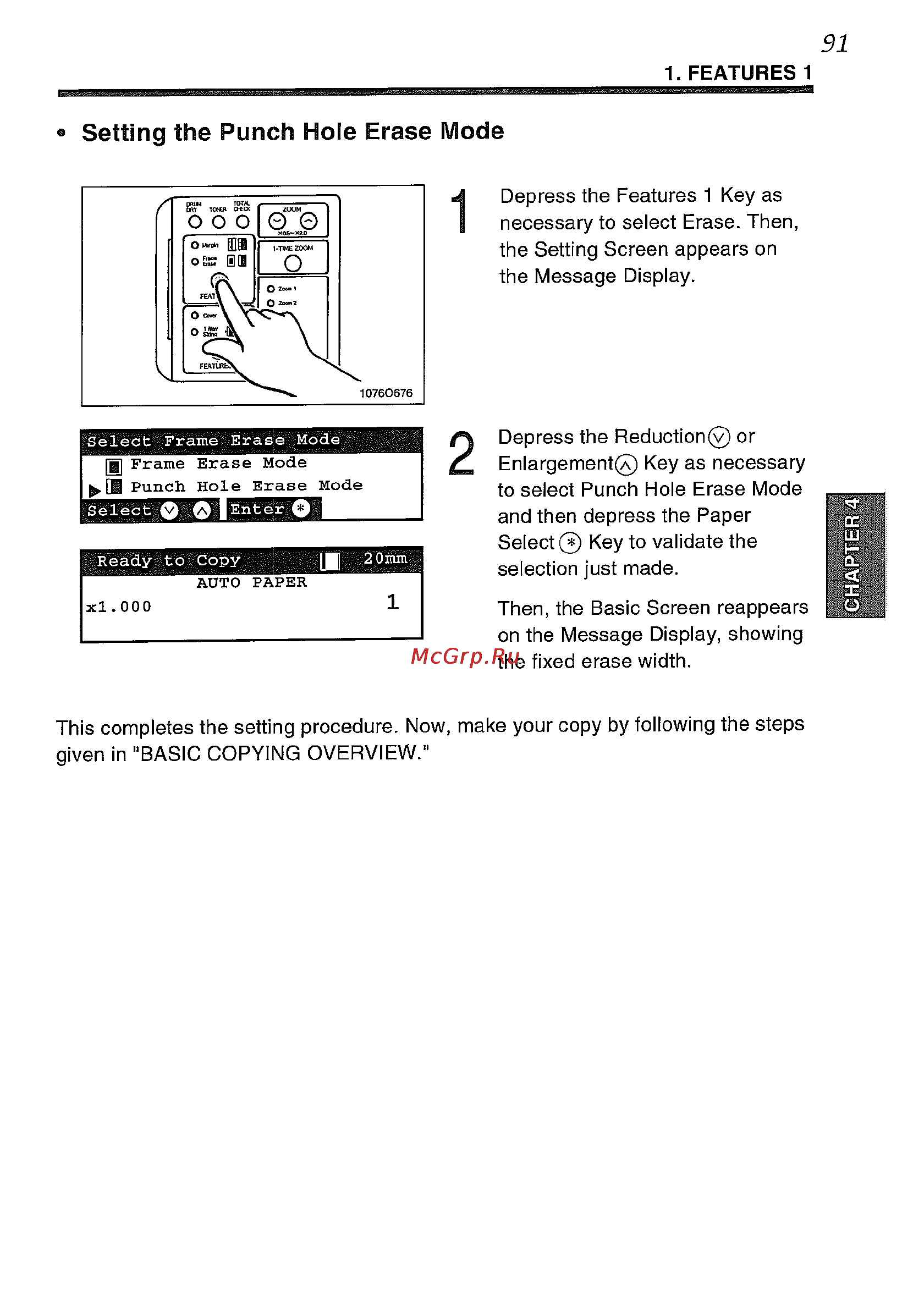 Konica Minolta EP5425 [105/170] Setting the punch hole erase mode