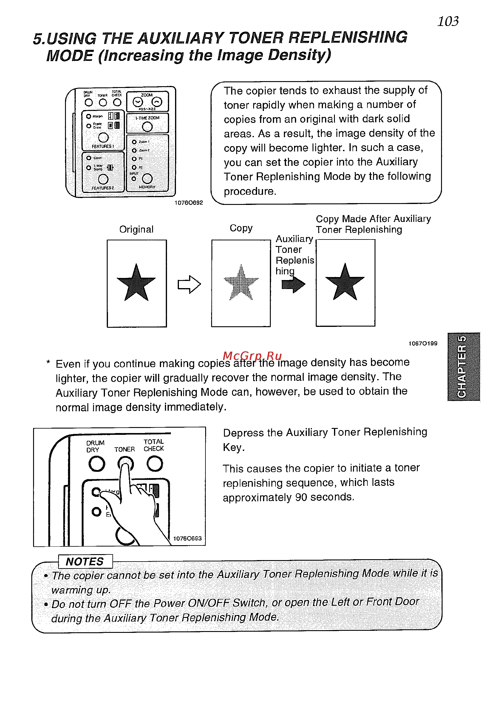 Konica Minolta EP5425 [117/170] Using the auxiliary toner replenishing
