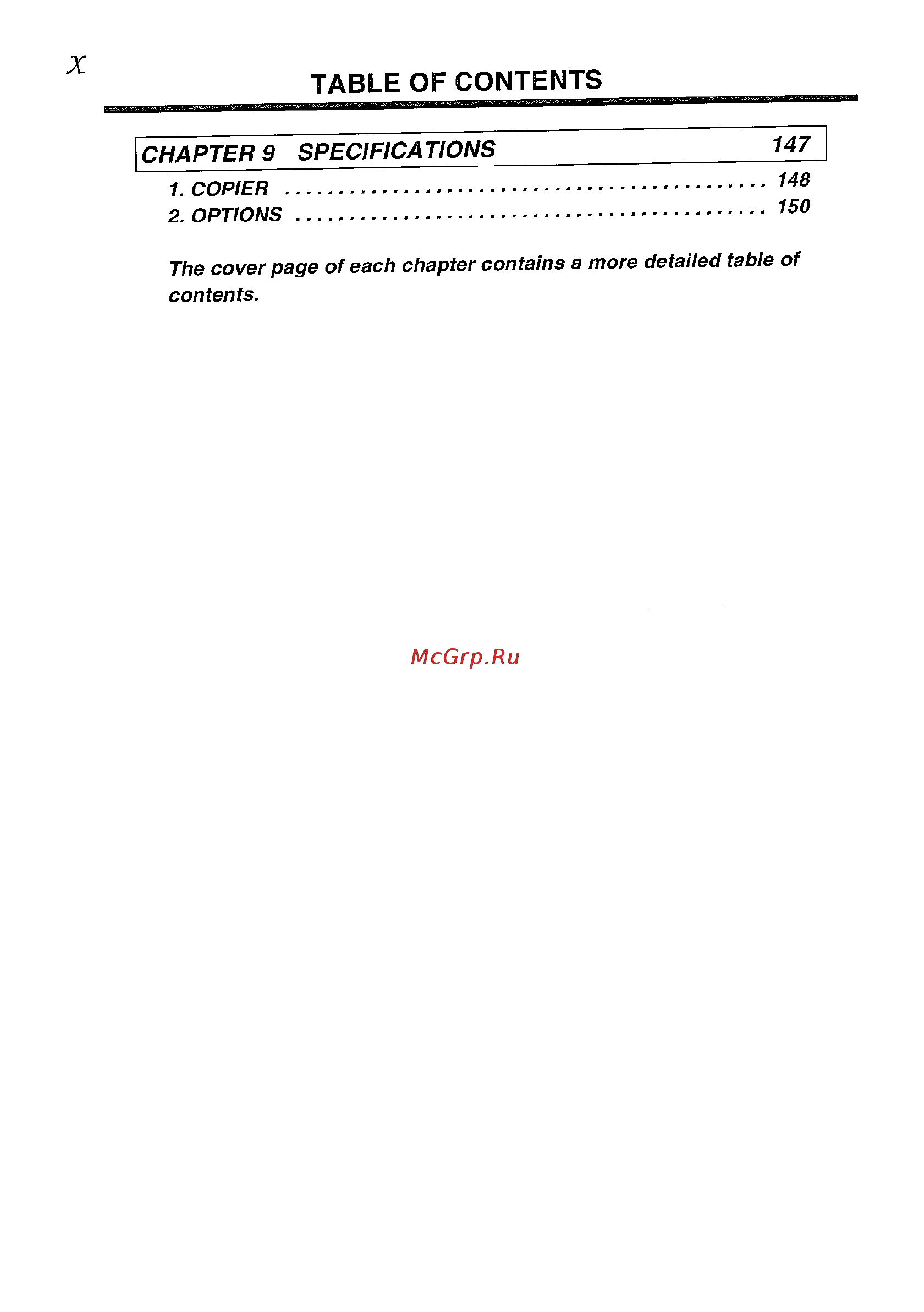 Konica Minolta EP5425 [12/170] Table of contents