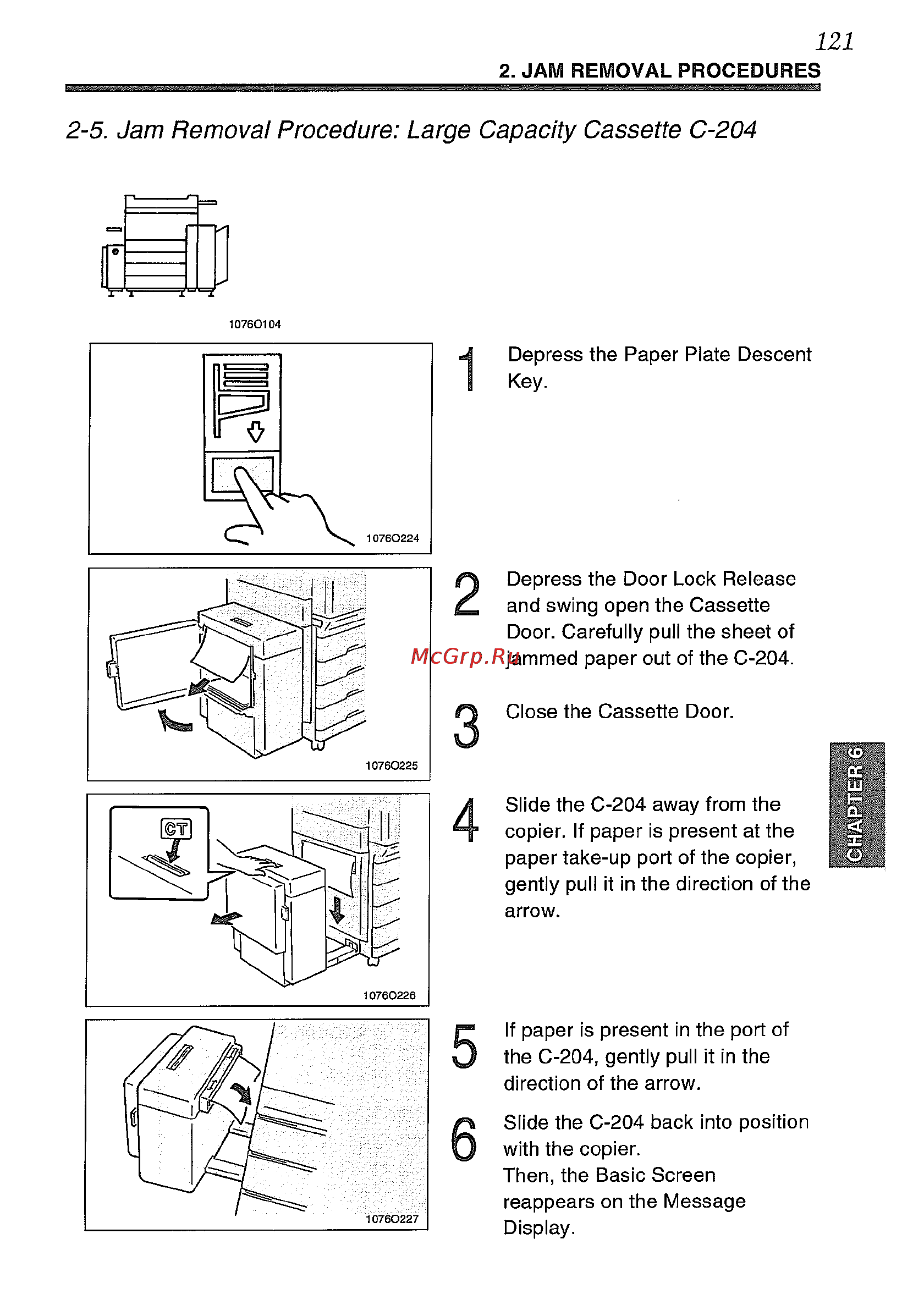Konica Minolta EP5425 [135/170] 5 jam removal procedure large capacity cassette c 204