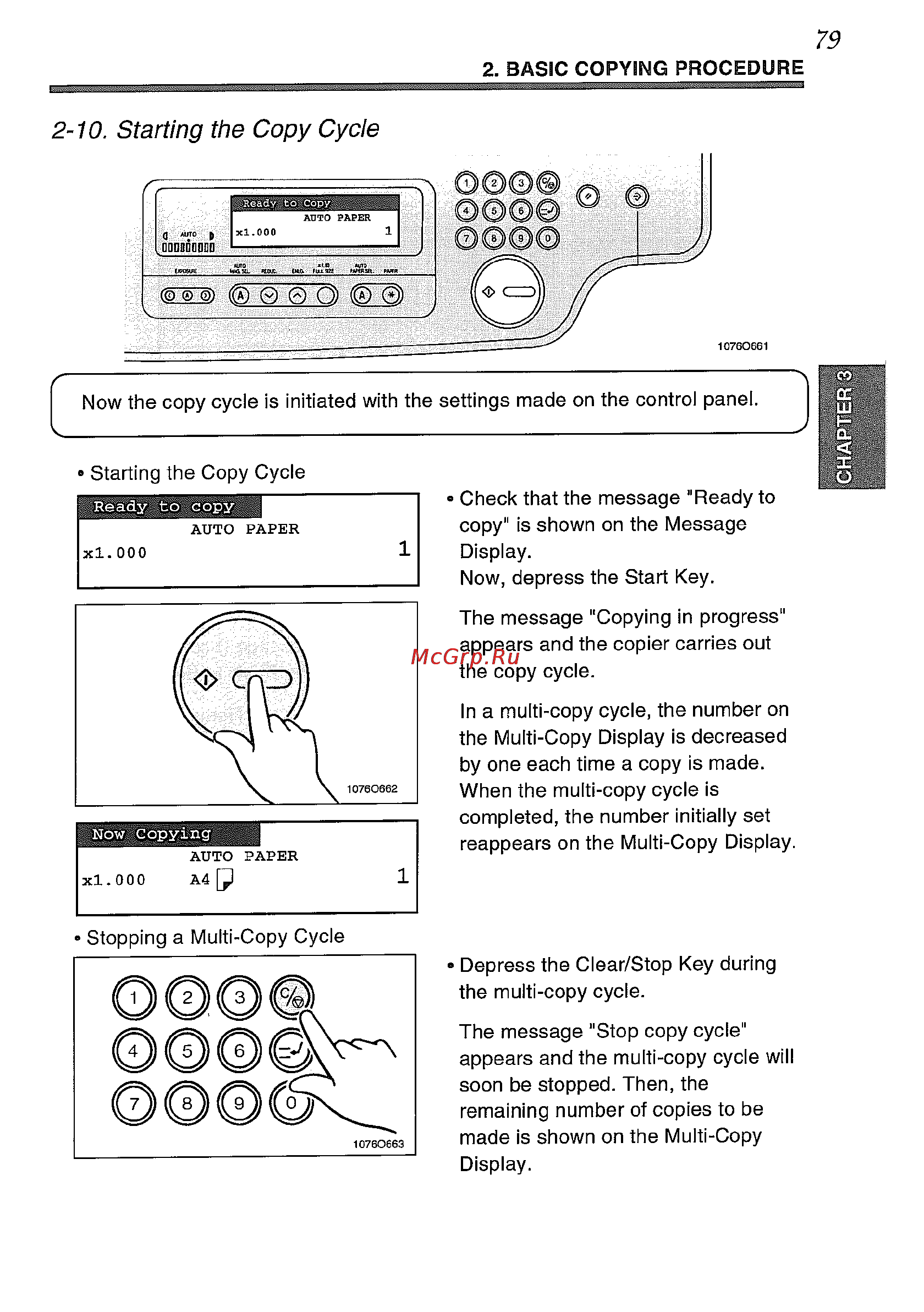 Konica Minolta EP5425 [93/170] 10 starting the copy cycle