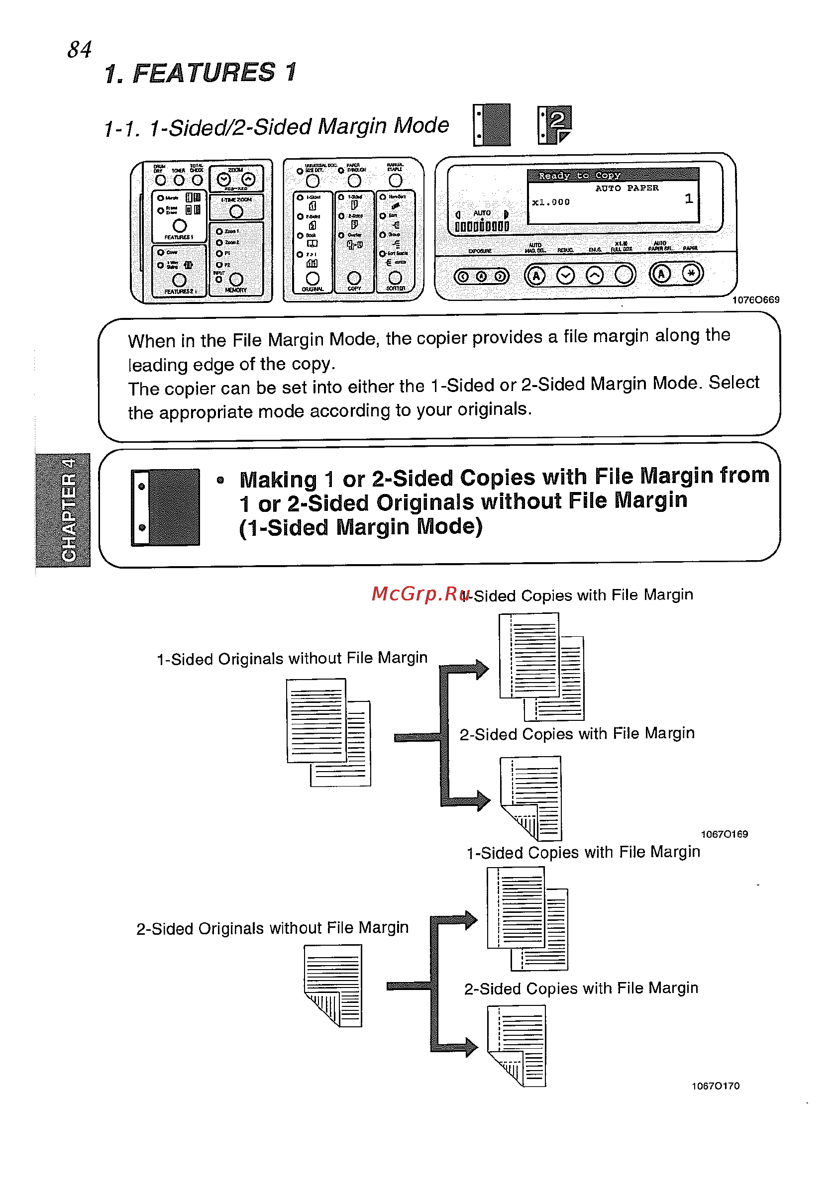 Konica Minolta EP5425 [98/170] Or 2 sided originals without file margin 1 sided margin mode