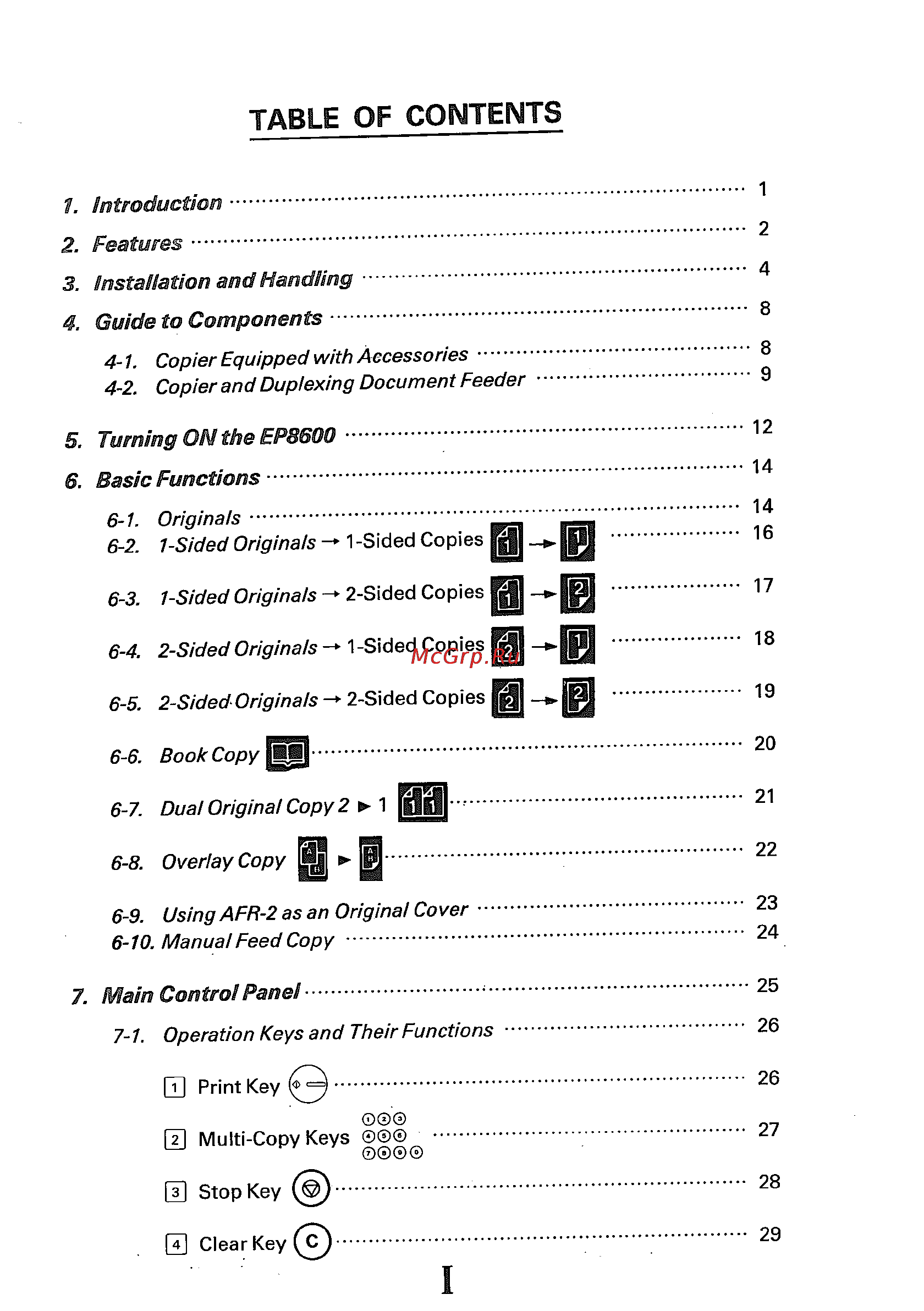 Konica Minolta EP8600 [3/232] Table of contents