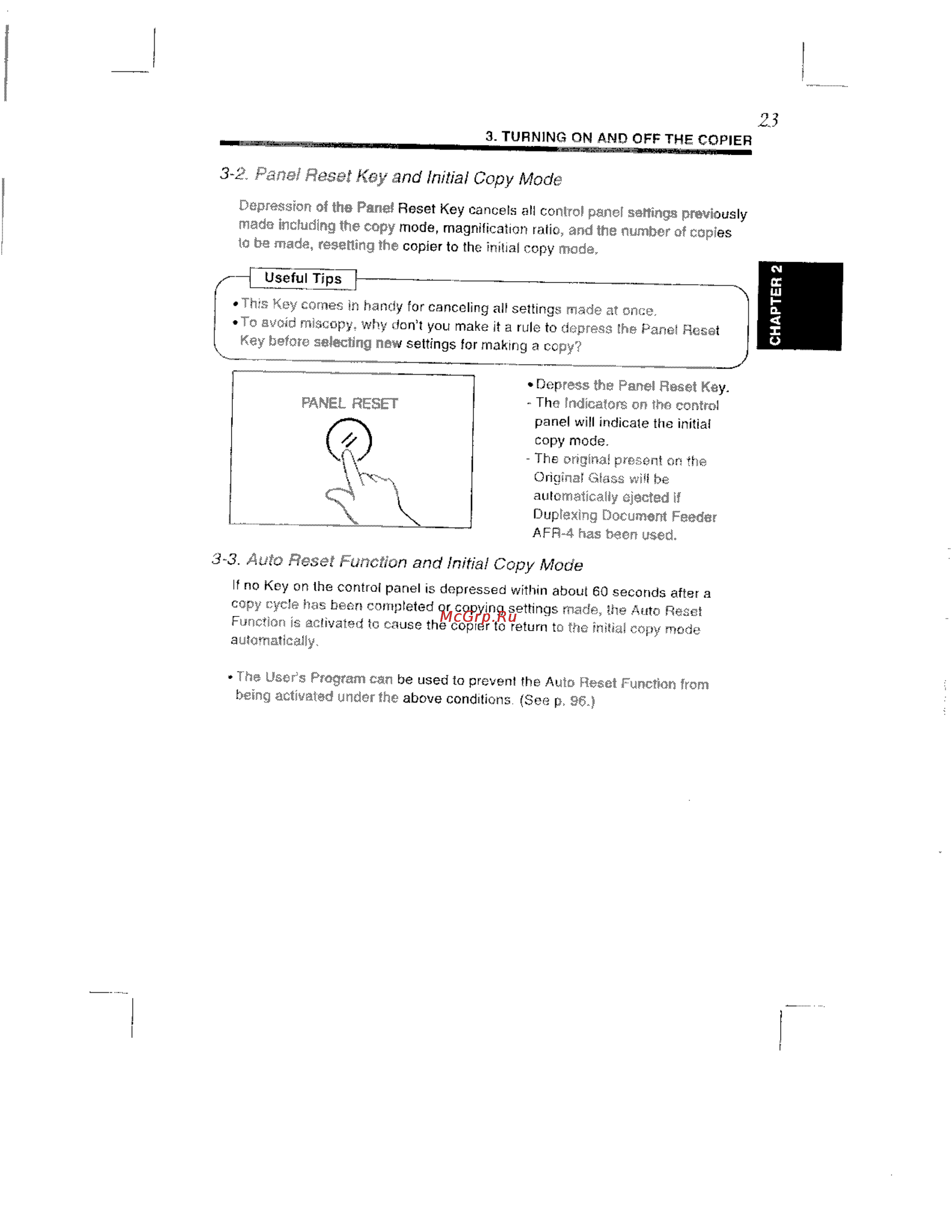 Konica Minolta EP8602 [34/168] 2 pane reset key and initial copy mode
