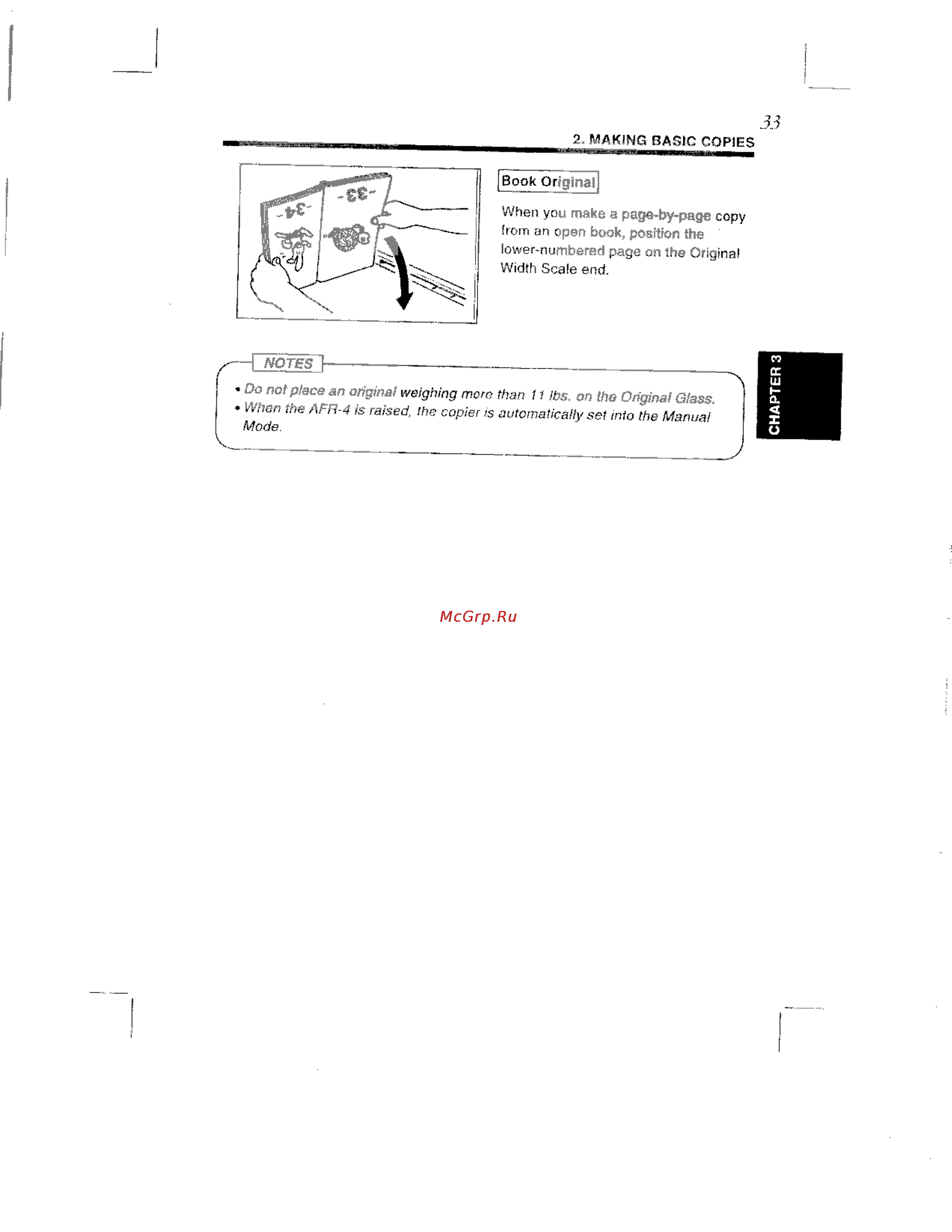 Konica Minolta EP8602 [44/168] Da not place an original weighing more than 1 lbs on the original glass