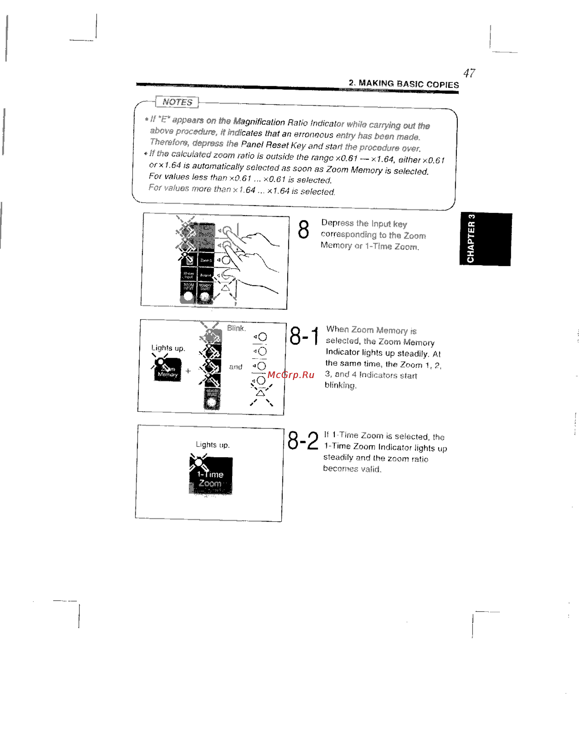 Konica Minolta EP8602 [58/168] Ny appears on the magnification ratio indicator while carrying out the