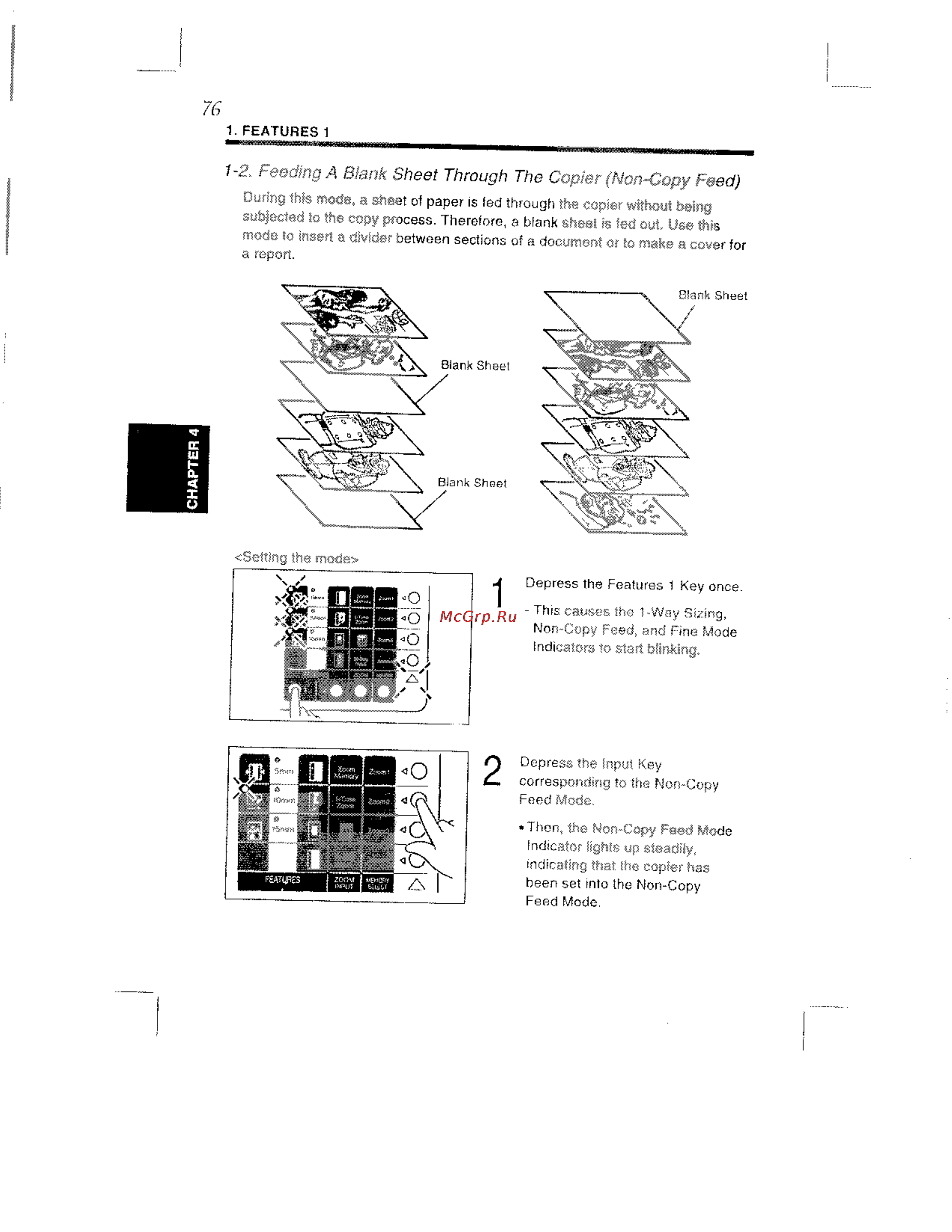 Konica Minolta EP8602 [87/168] 2 feeding a blank sheet through the copier non copy feed