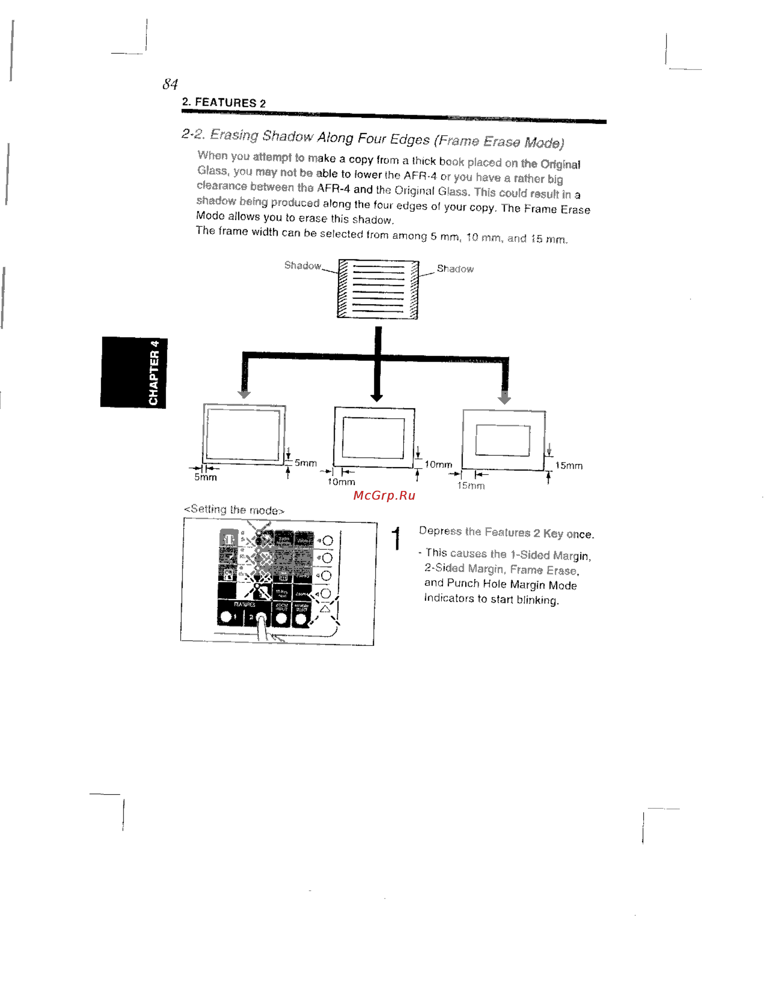 Konica Minolta EP8602 [95/168] 2 erasing shadow along four edges frame erase mode