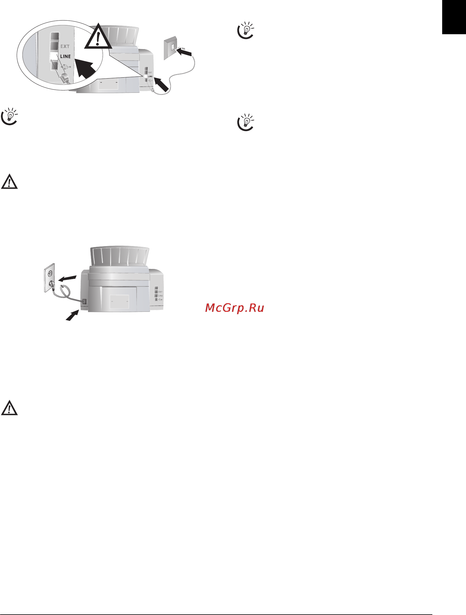 Konica Minolta FAX 1610 [5/40] Connecting the telephone cable