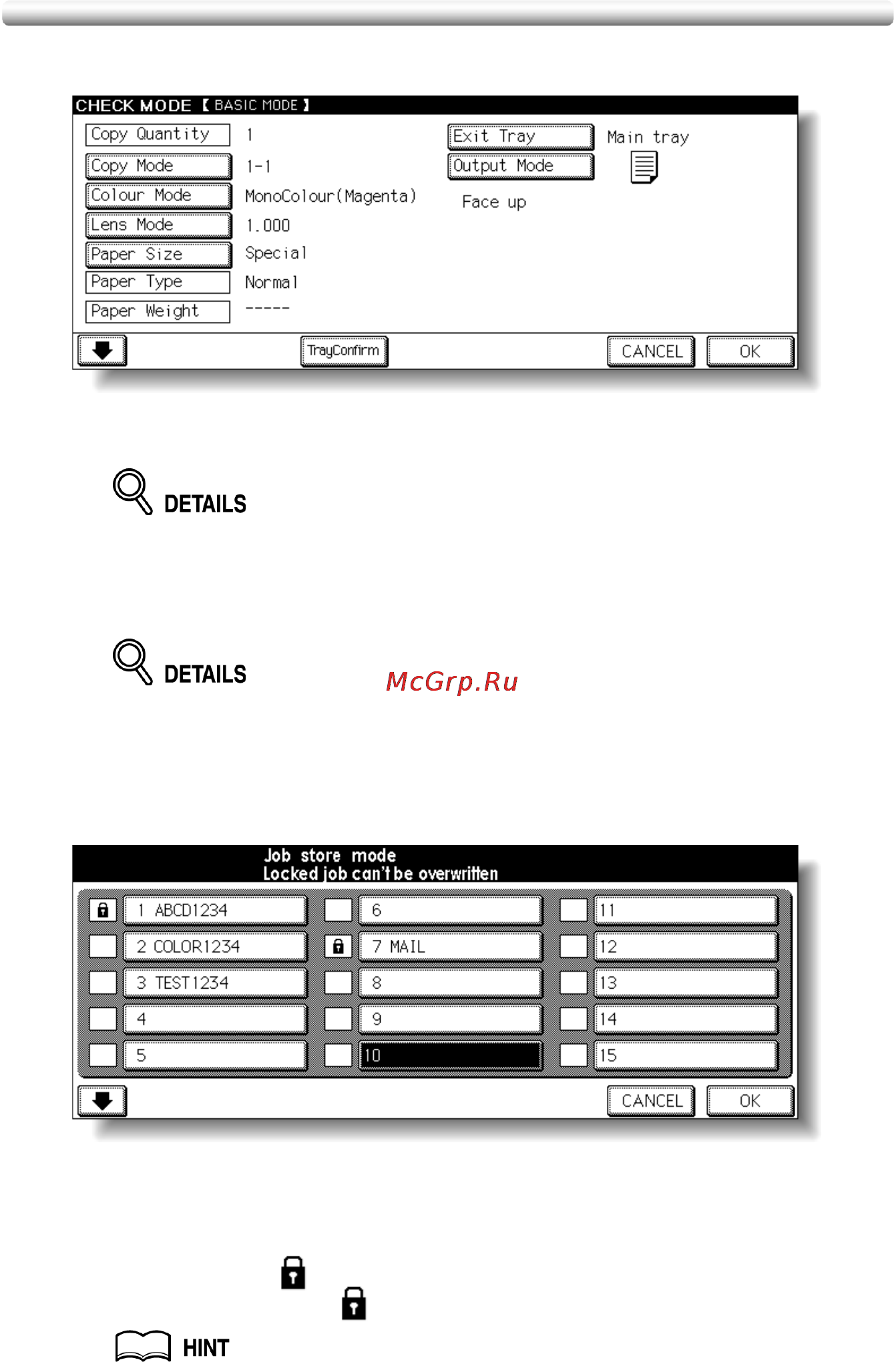 Konica Minolta CF5001 [132/432] Storing job conditions job memory job store continued