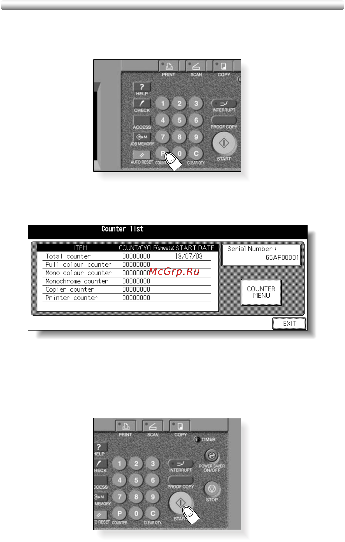 Konica Minolta CF5001 [361/432] To print the counter list