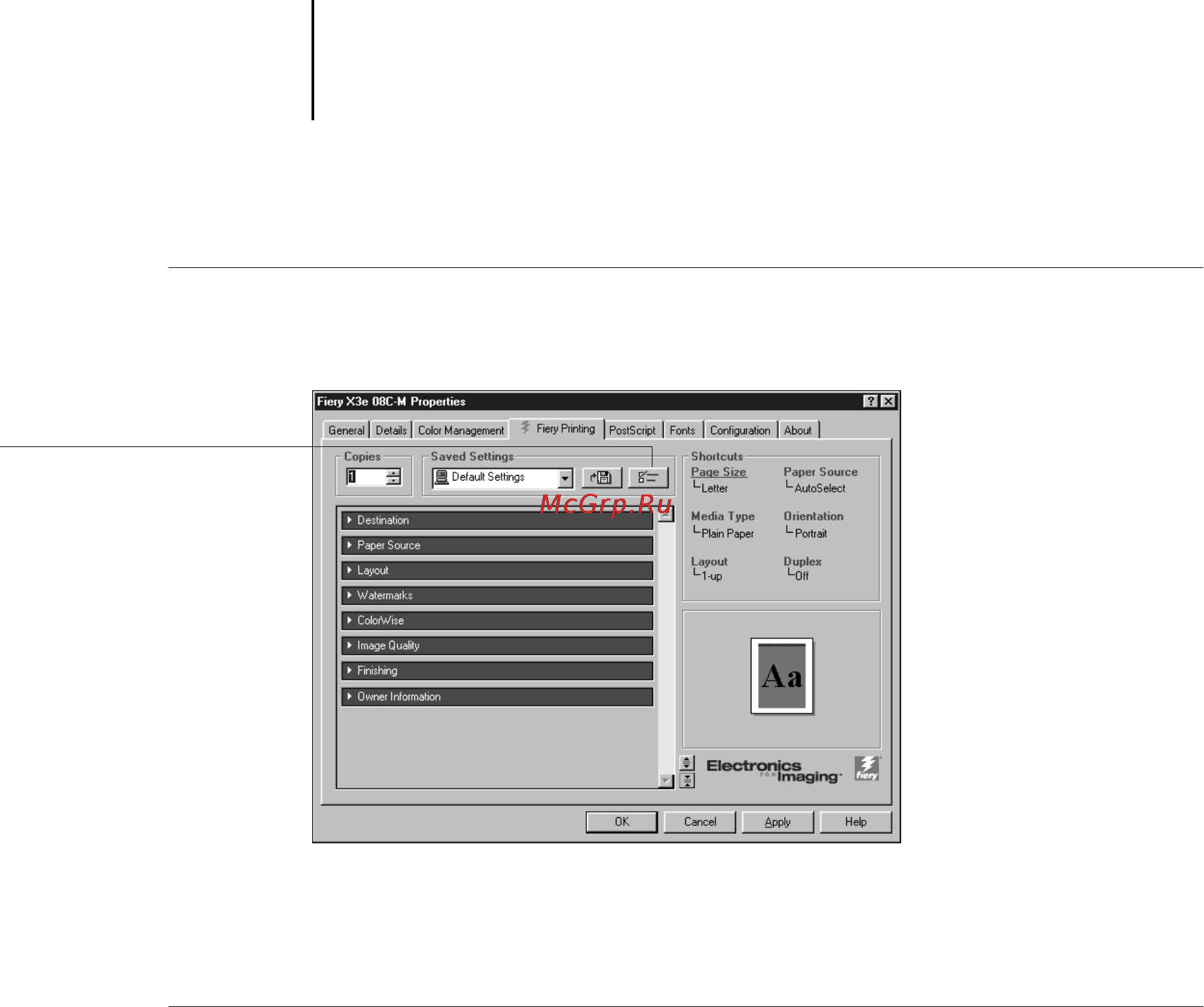 Konica Minolta CF9001 [24/126] The printer driver is automatically conﬁgured with the saved settings
