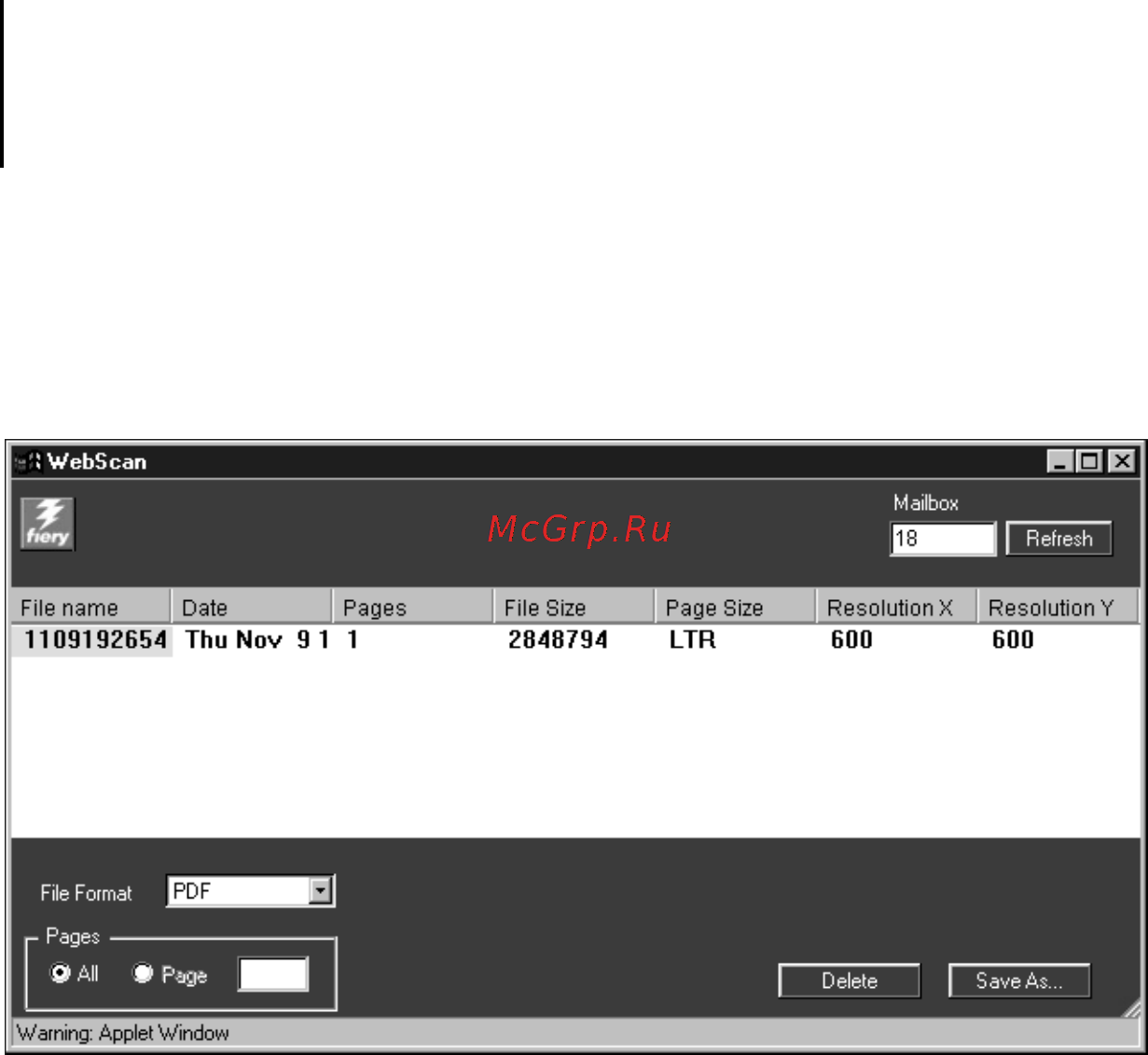 Konica Minolta CF9001 [90/126] Depending the browser you are using you may be asked to choose if you want to open the ﬁle from its current location or save the ﬁle to disk