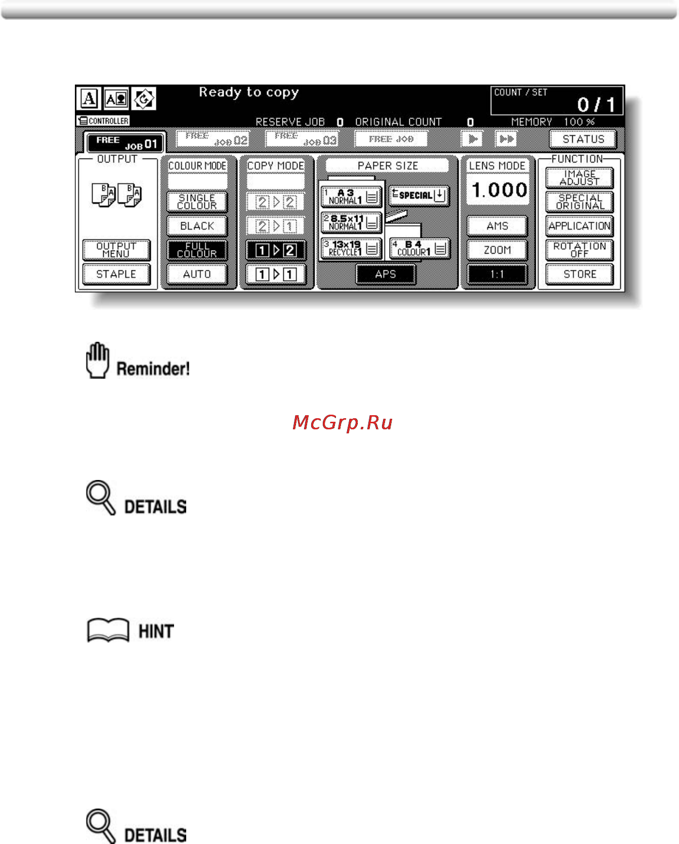 Konica Minolta bizhub PRO C500 [100/466] Making double sided copies 1 2 2 2