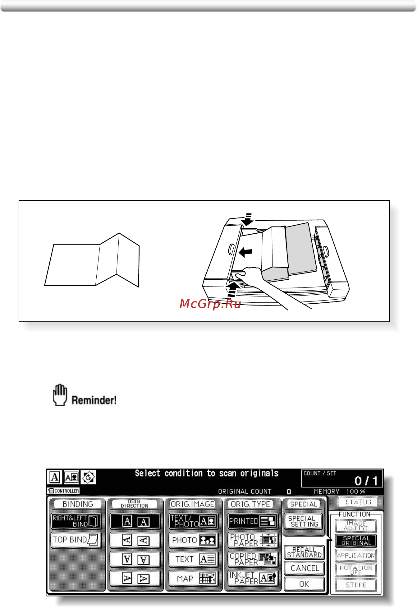 Konica Minolta bizhub PRO C500 [252/466] Copying z folded originals z folded original