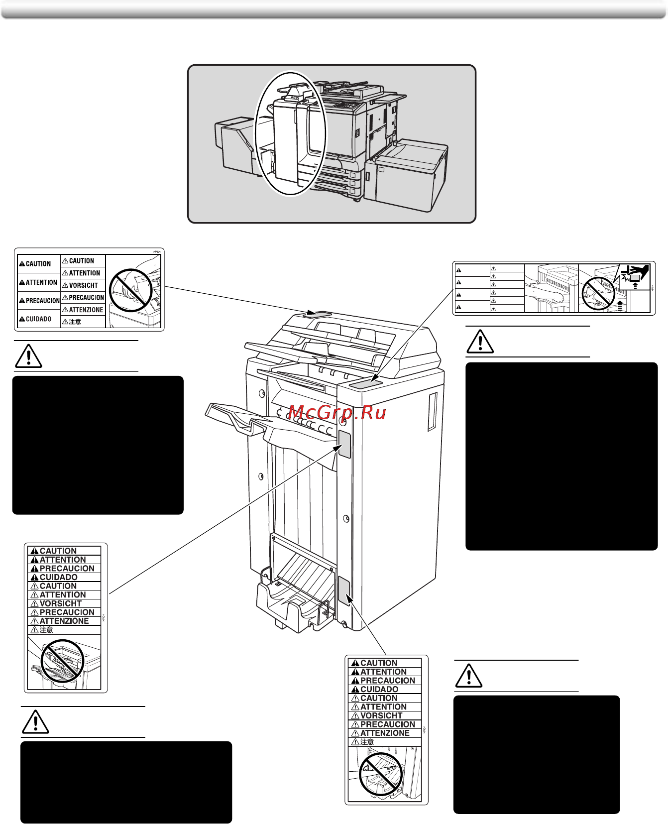 Konica Minolta bizhub PRO C500 [30/466] Caution labels and indicators