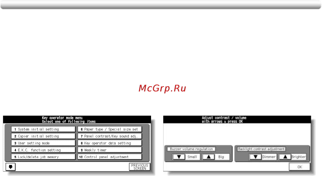 Konica Minolta bizhub PRO C500 [423/466] Panel contrast key sound adjustment