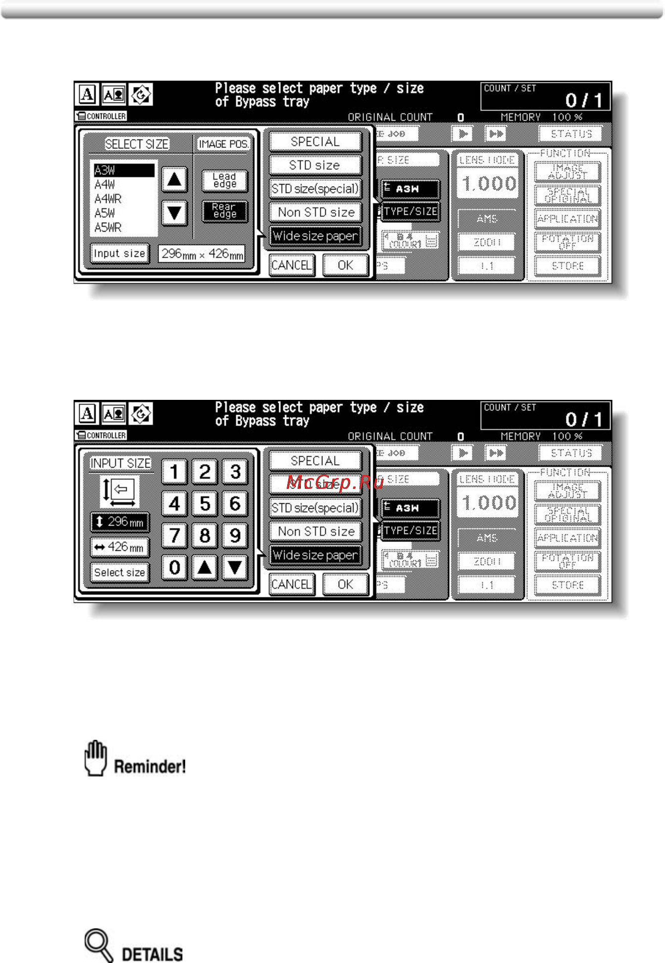 Konica Minolta bizhub PRO C500 [89/466] Copying using special paper multi sheet bypass tray