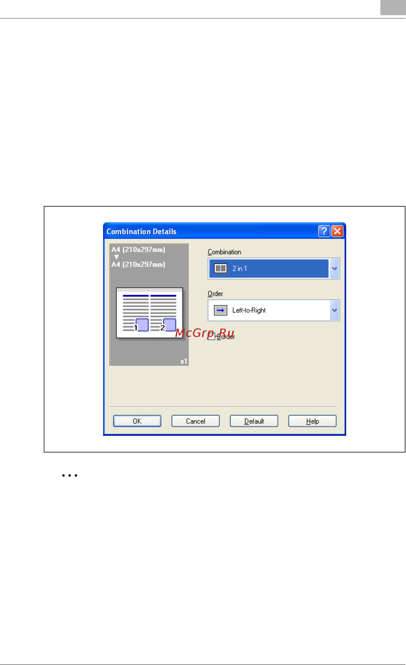 Konica Minolta bizhub C352P [201/482] Printing multiple pages on one page n in 1