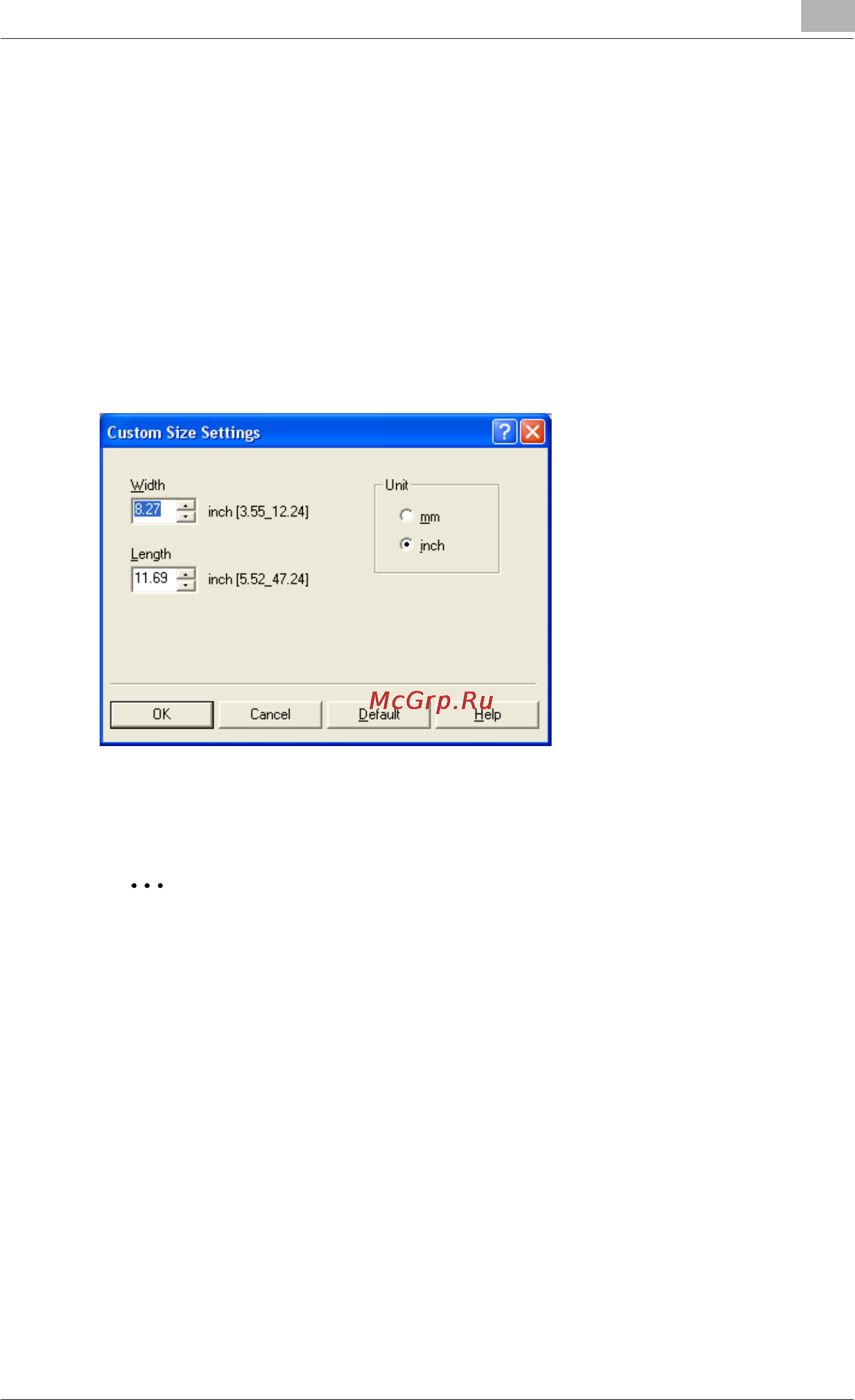 Konica Minolta bizhub C450 [170/380] Saving a custom size