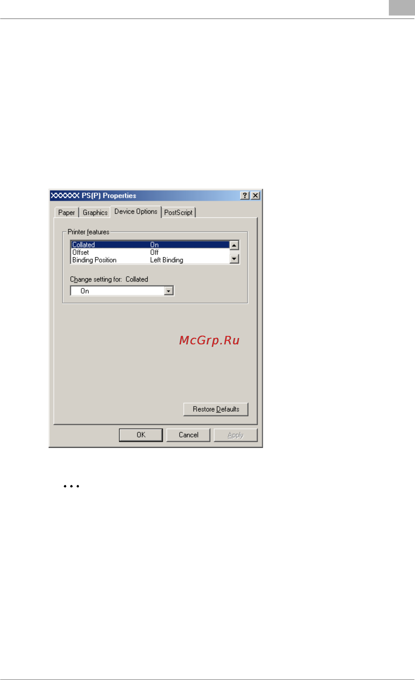 Konica Minolta bizhub C450 [196/380] Specifying the device options tab settings