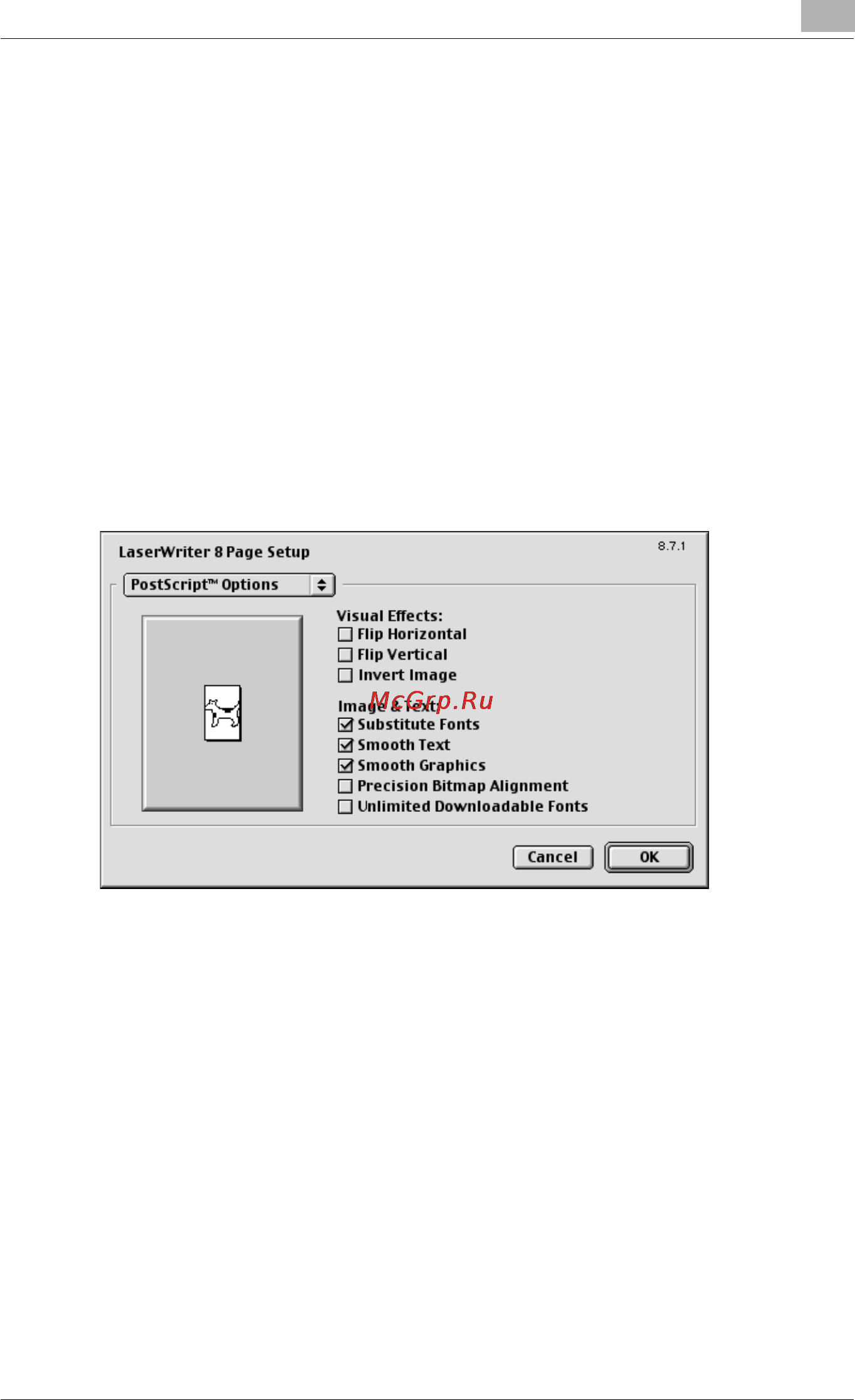 Konica Minolta bizhub C450 [207/380] Postscript options