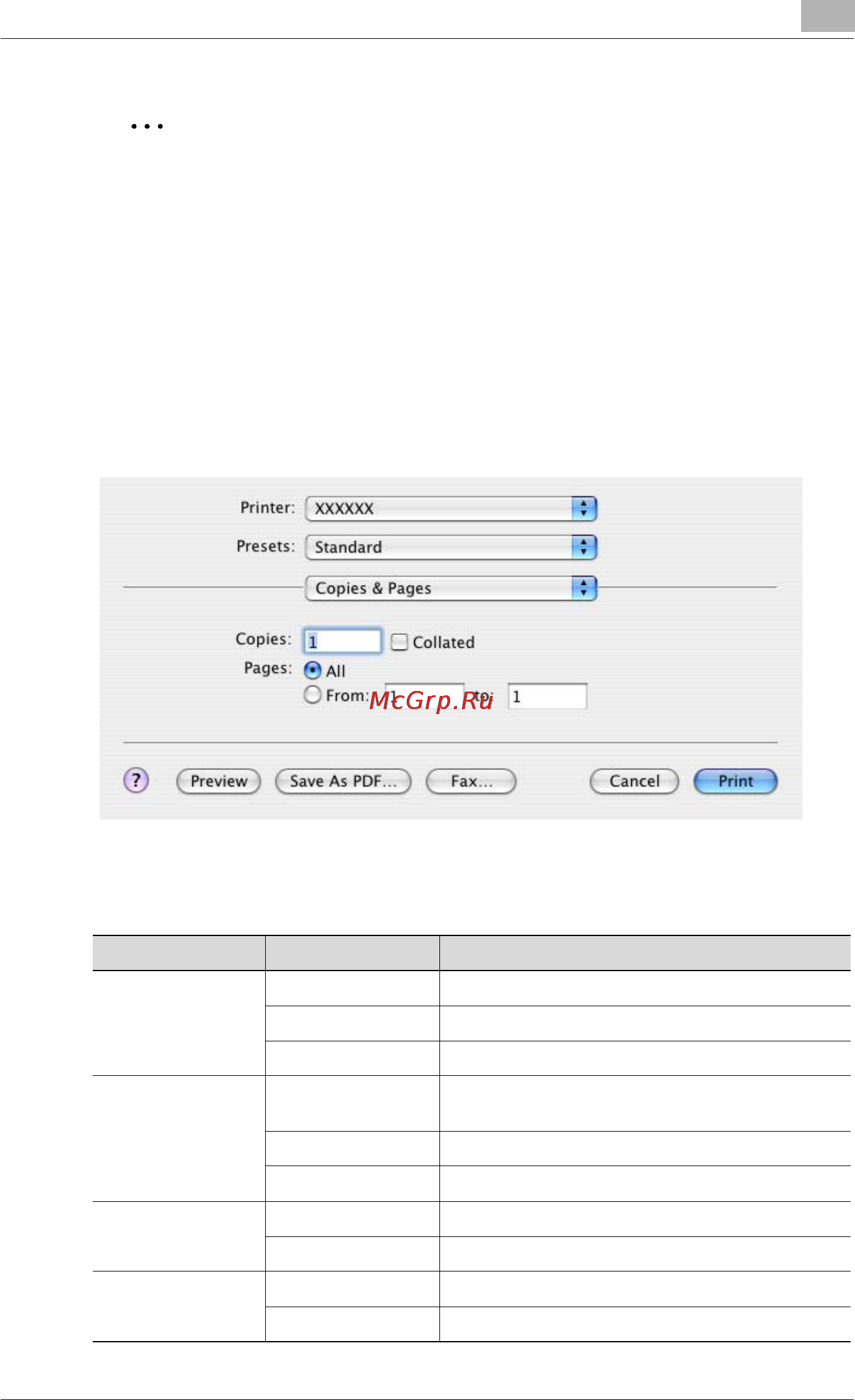 Konica Minolta bizhub C450 [215/380] Print dialog box