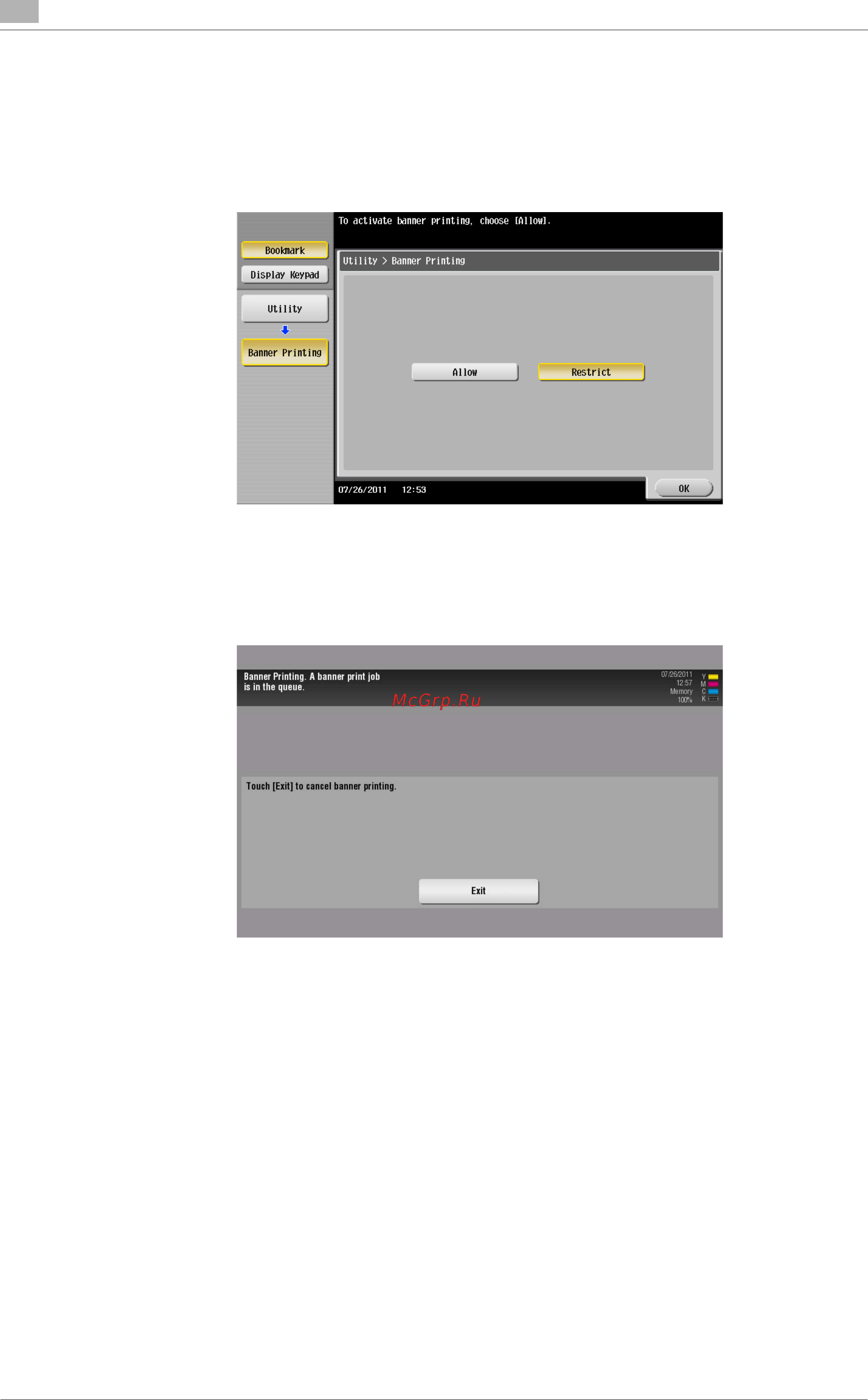 Konica Minolta bizhub C754 [104/284] How to print on banner paper