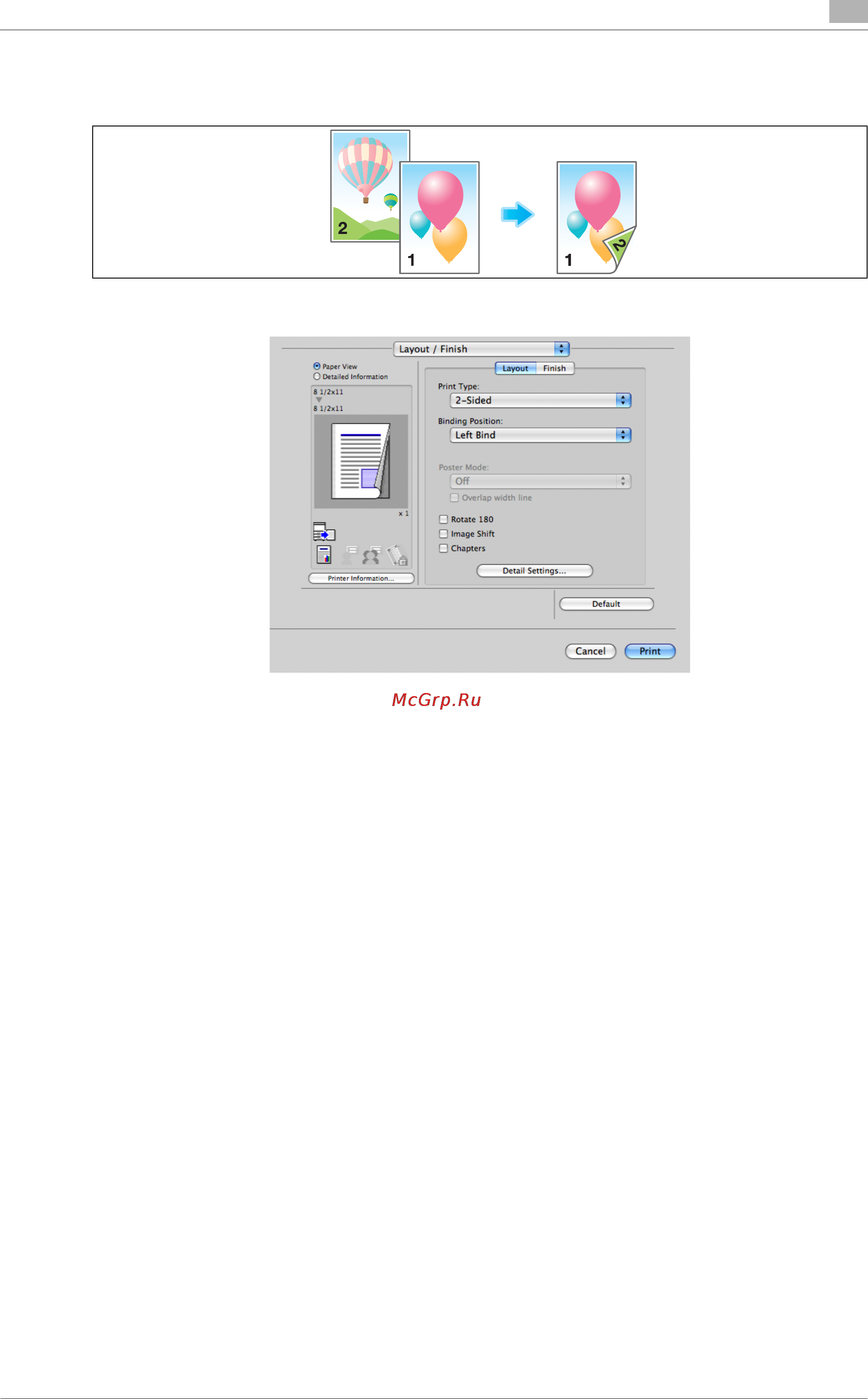 Konica Minolta bizhub C754 [161/284] Saving paper by printing on both sides 2 sided