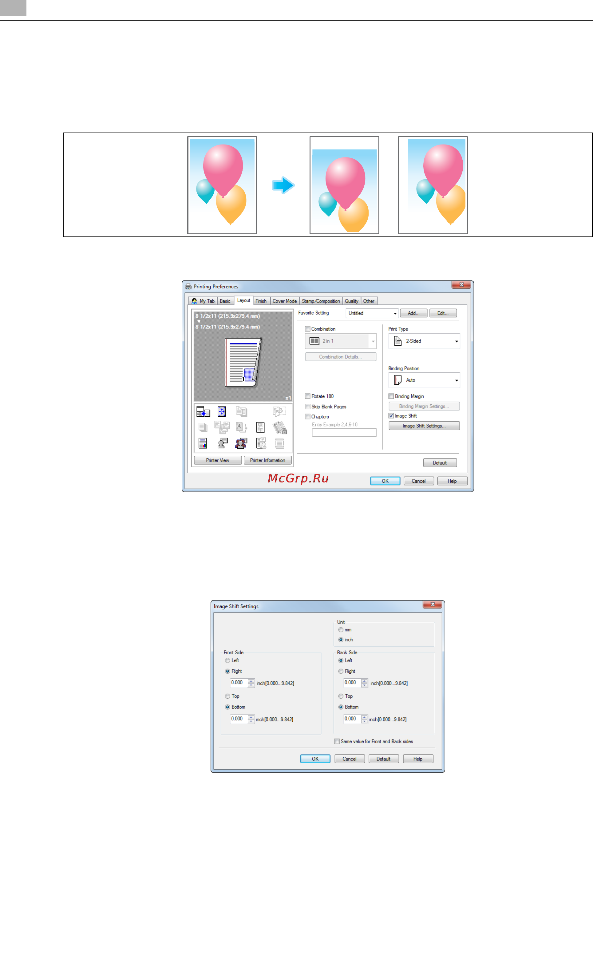 Konica Minolta bizhub C754 [56/284] Fine tuning the print position image shift