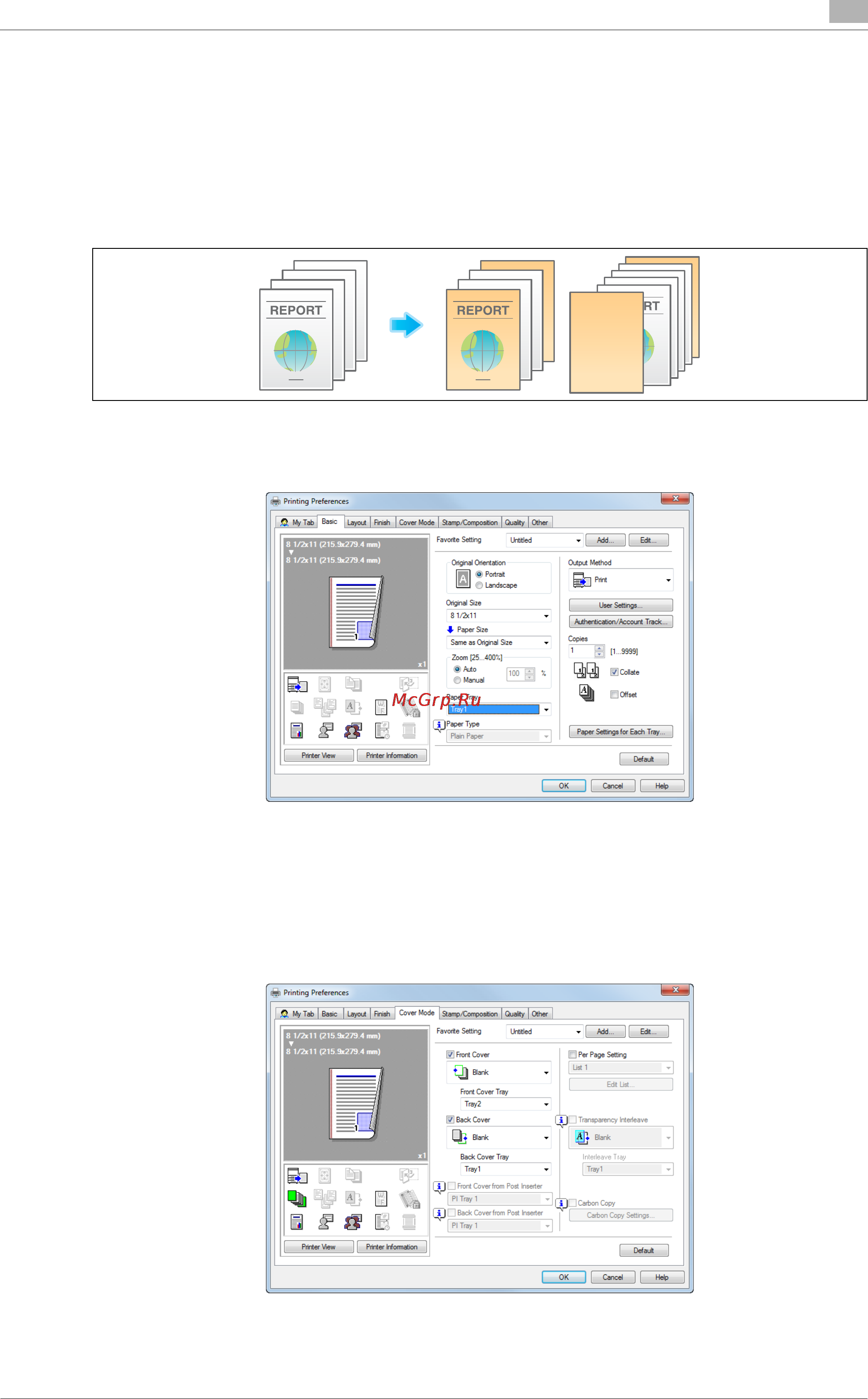 Konica Minolta bizhub C754 [71/284] Inserting front and back covers front cover back cover