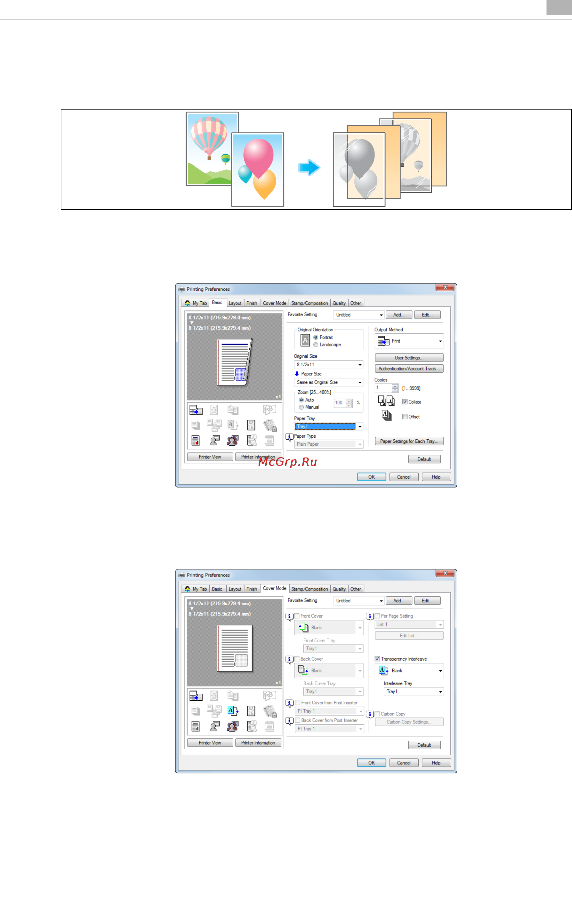 Konica Minolta bizhub C754 [73/284] Inserting paper between transparencies transparency interleave