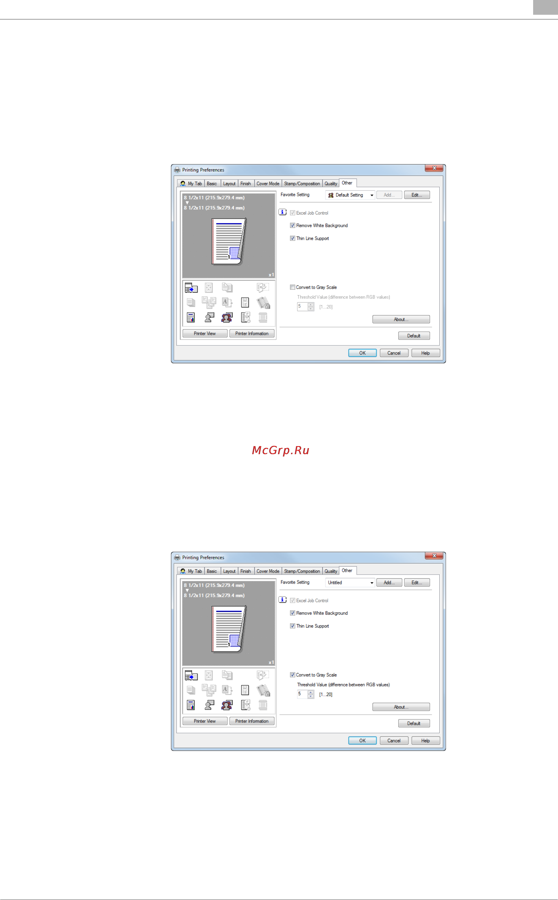 Konica Minolta bizhub C754 [83/284] Preventing failure in printing thin lines thin line support pcl only