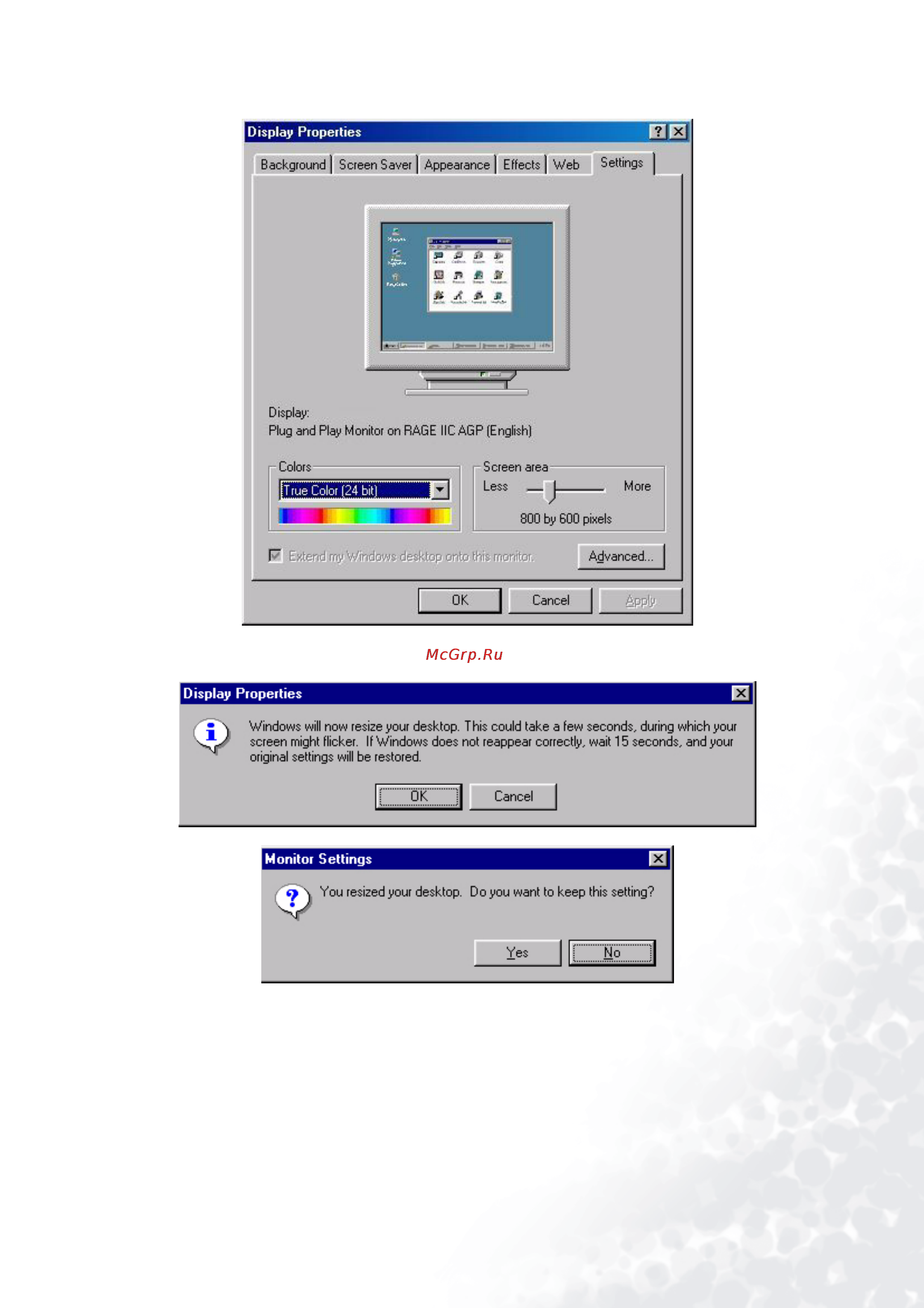 Benq FP71E+ [17/37] Select a resolution of 1280x1024 then click apply