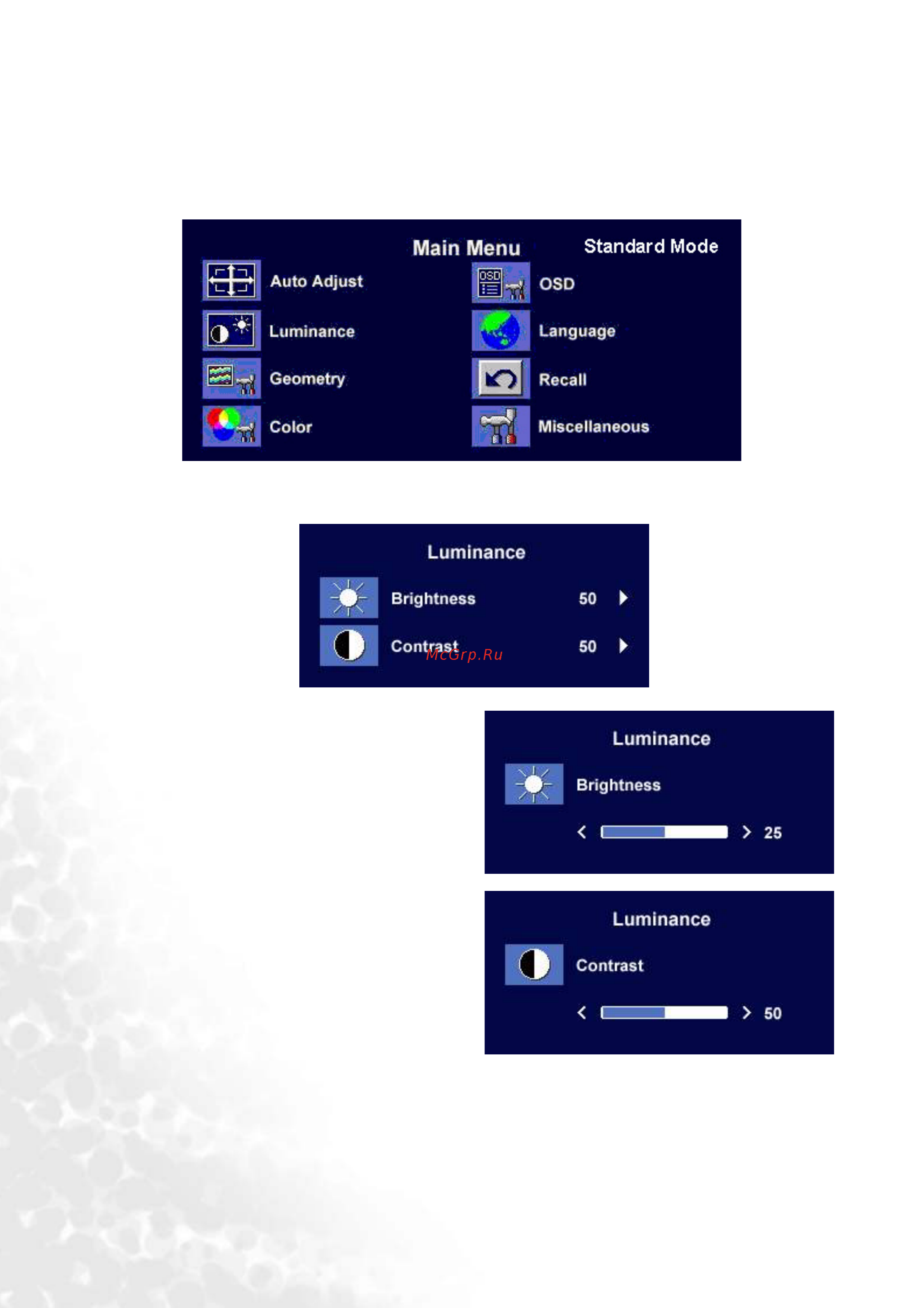 Benq FP71G+S [23/35] Main menu mode