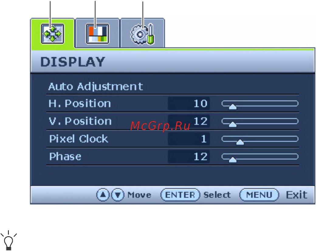 Benq FP93VW [24/35] Main menu mode