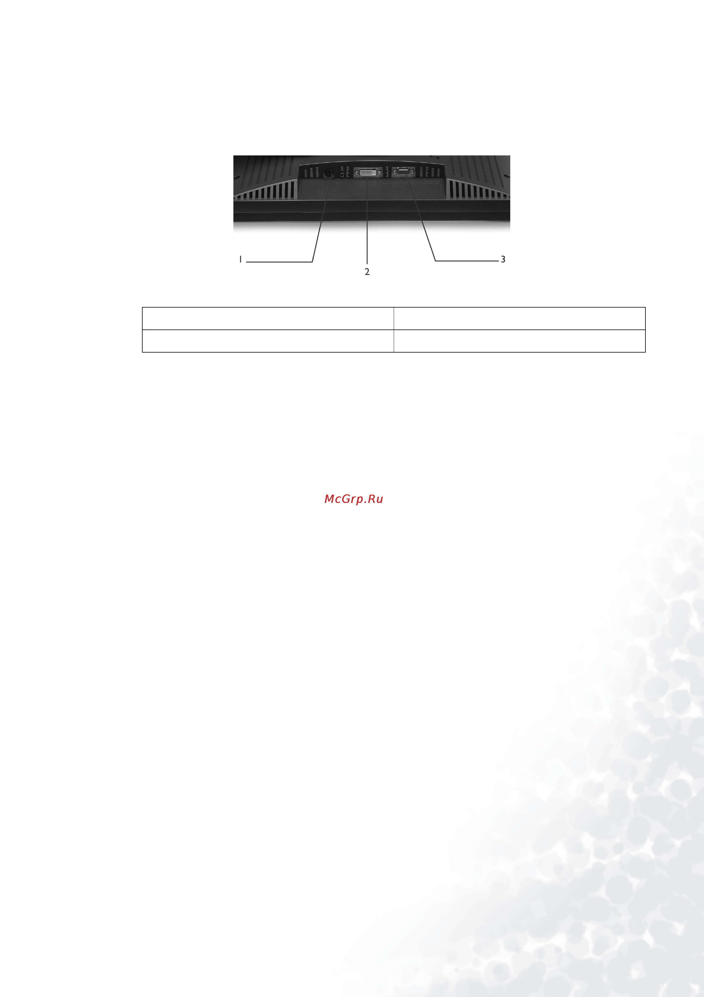 Benq FP951 [7/54] Back view 2 locations of plugs sockets