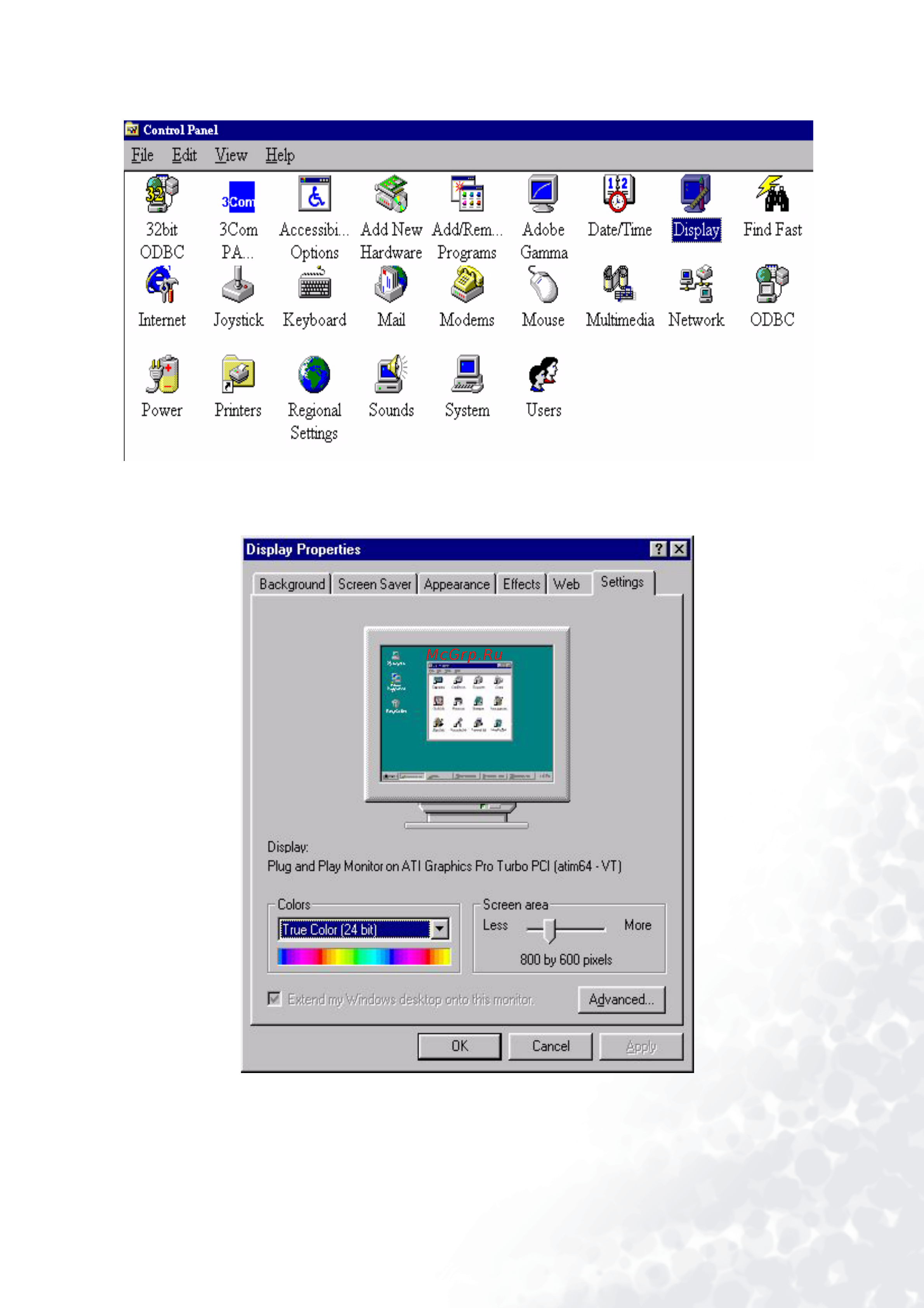 Benq FP992 [11/54] Double click the display icon in the control panel