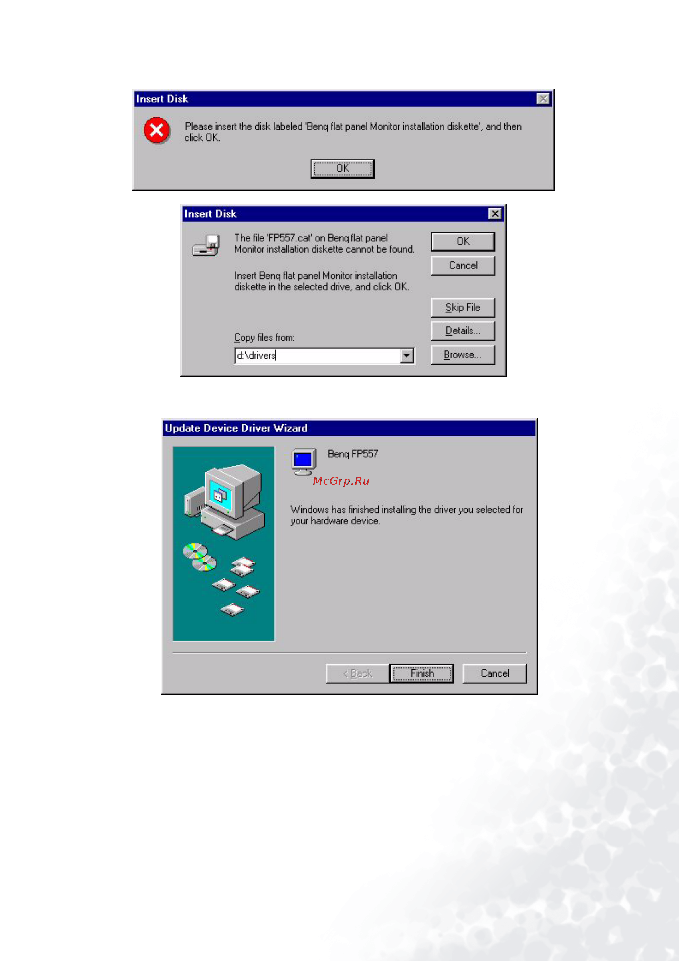 Benq FP992 [19/54] Close update device driver wizard by clicking finish to complete the installation