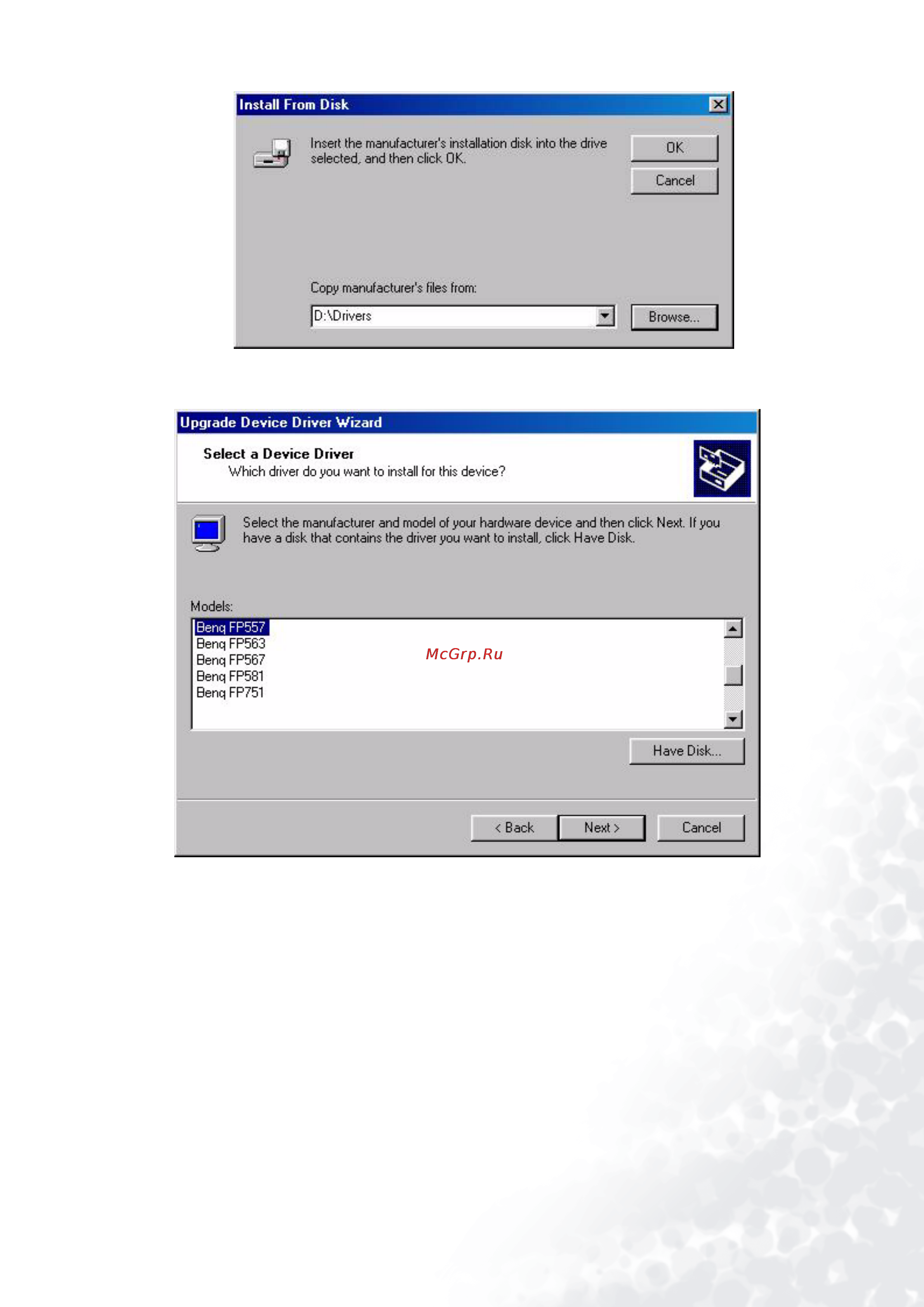 Benq FP992 [25/54] Scroll down and select your cd rom driver then click next