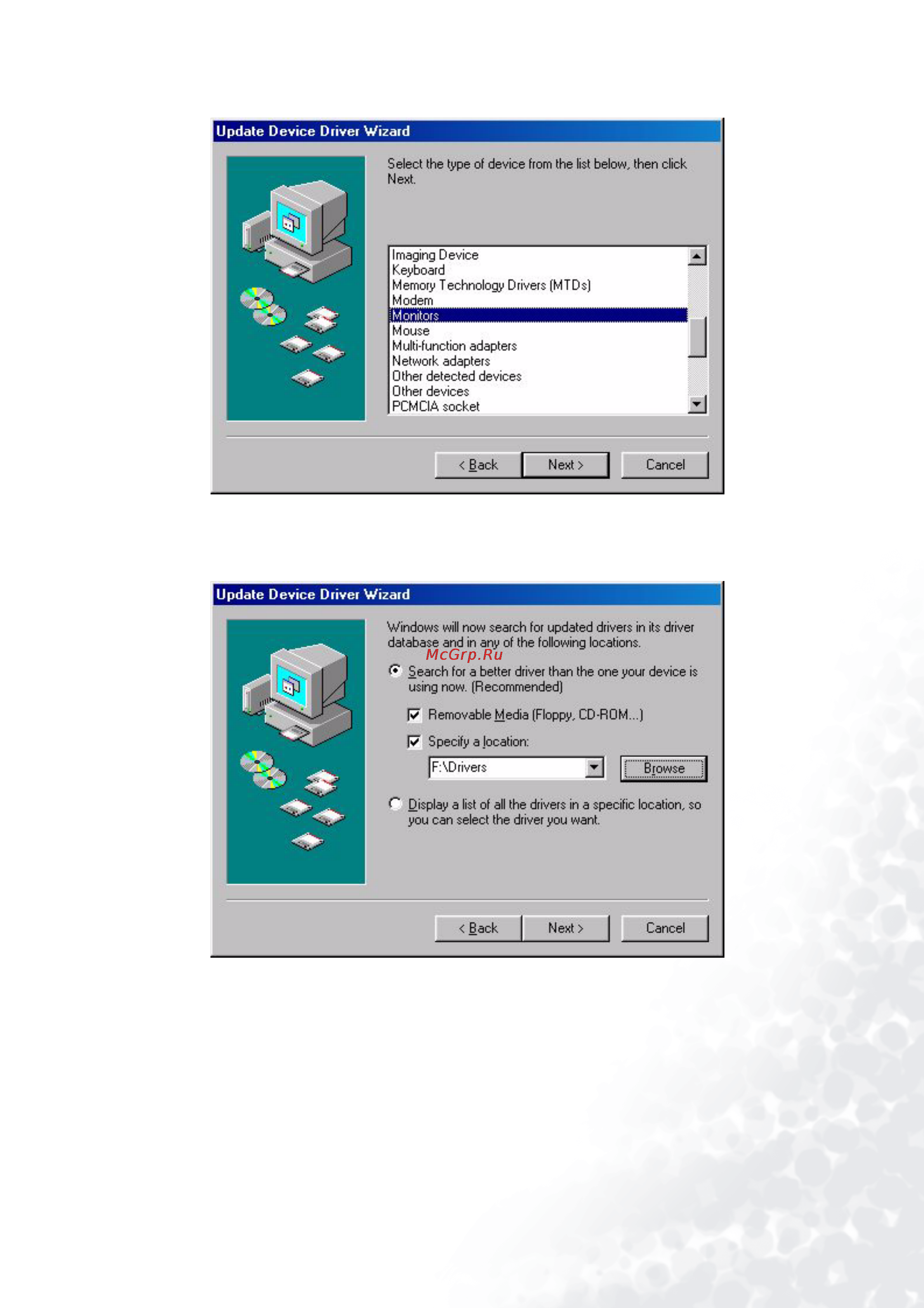 Benq FP992 [29/54] Choose monitor from the list and then click next