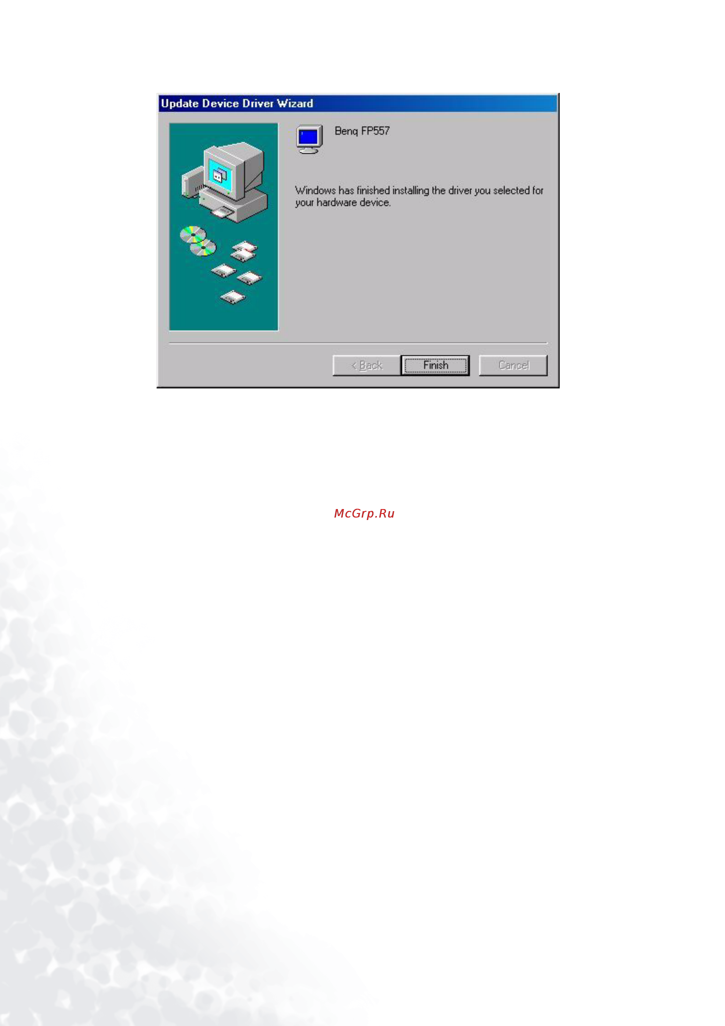 Benq FP992 [32/54] Click finish to complete the installation