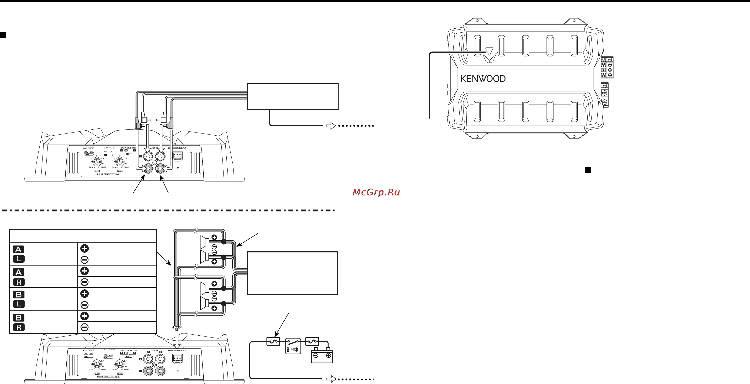 Kenwood KAC-6403 [5/6] Схемы соединений