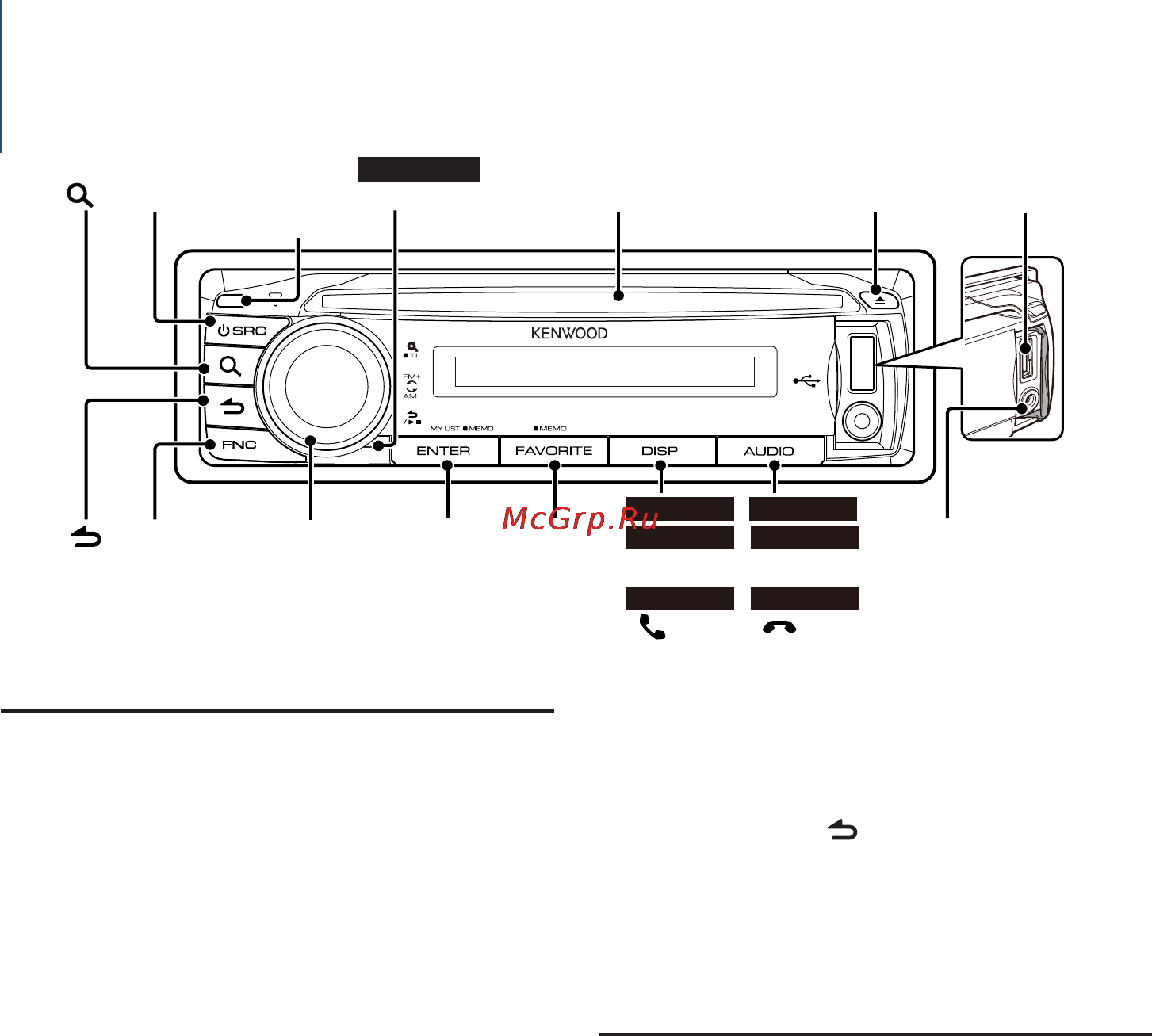 Kenwood KDC-BT50U [6/53] Общие операции