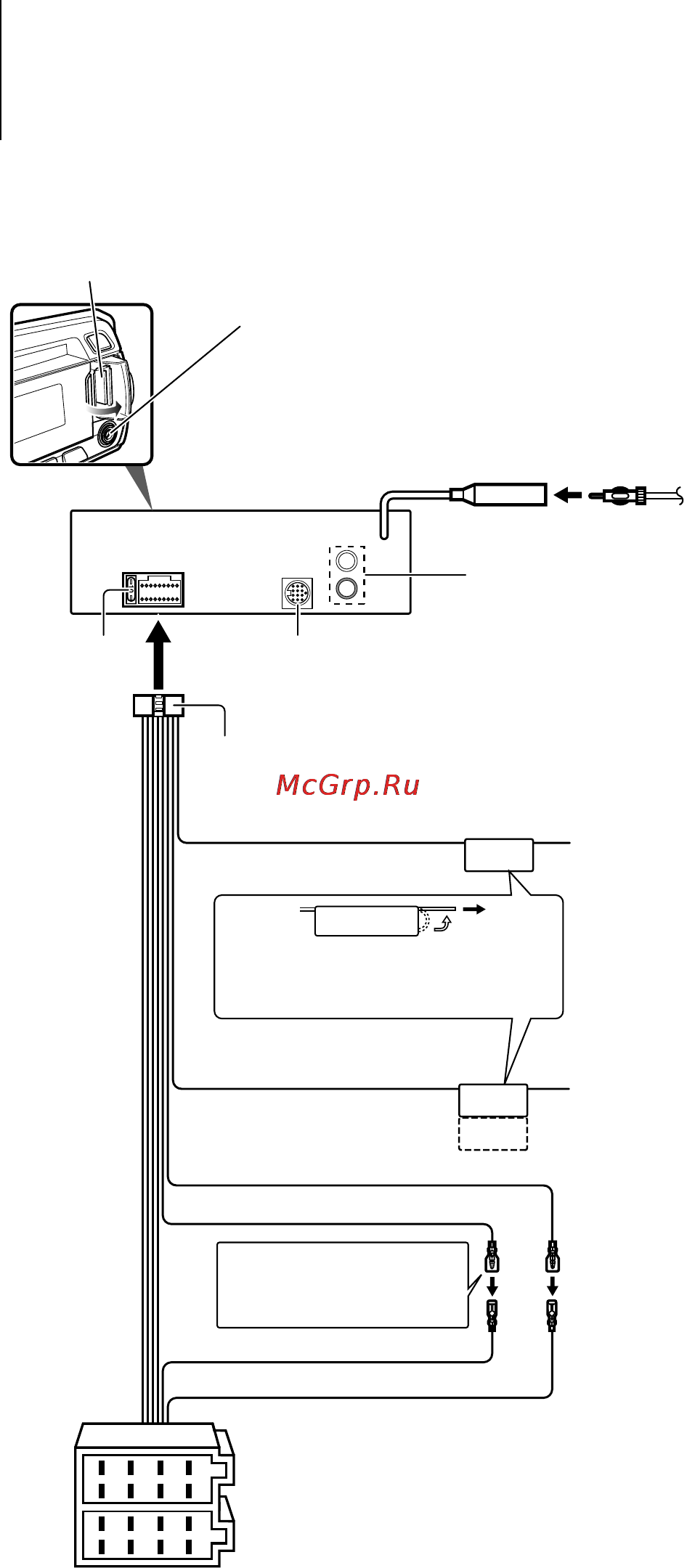 Kenwood KDC-W4044UAY (UGY) [21/27] Подсоединение кабелей к гнездам для подключения