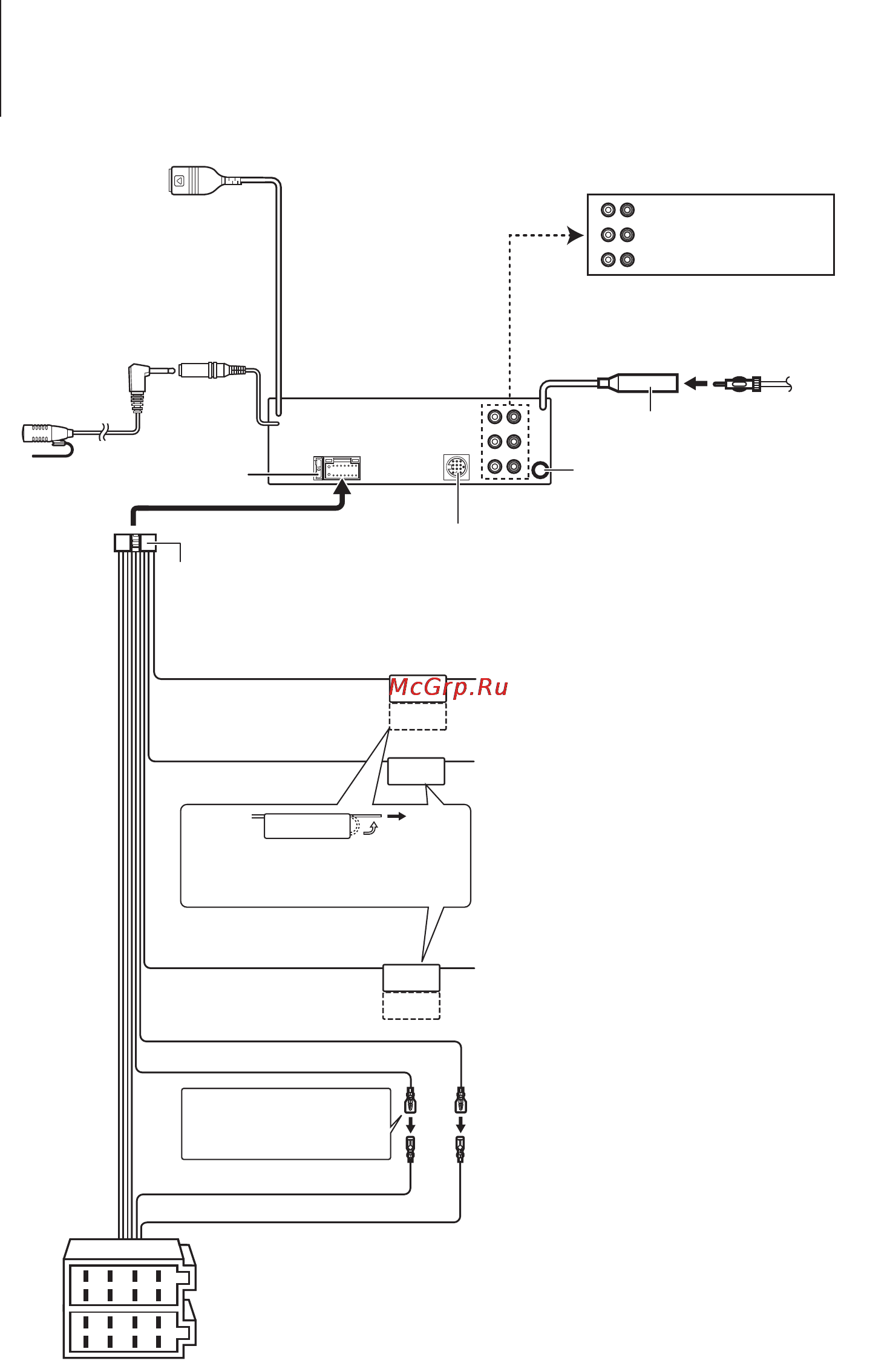 Kenwood KDC-BT60U [72/81] Подсоединение кабелей к гнездам для подключения