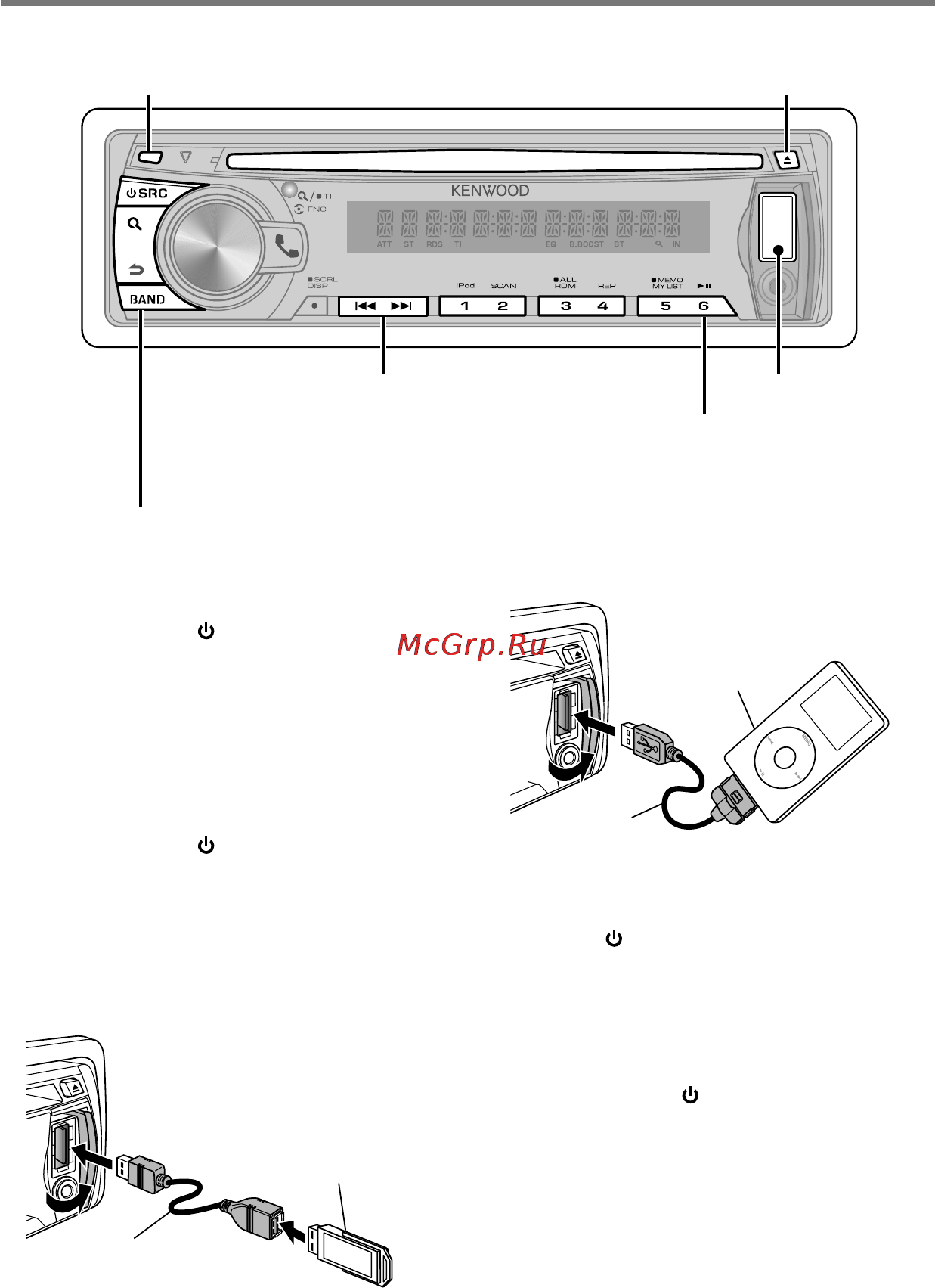 Kenwood KDC-4751SD [10/36] Прослушивание с диска устройства usb sd ipod