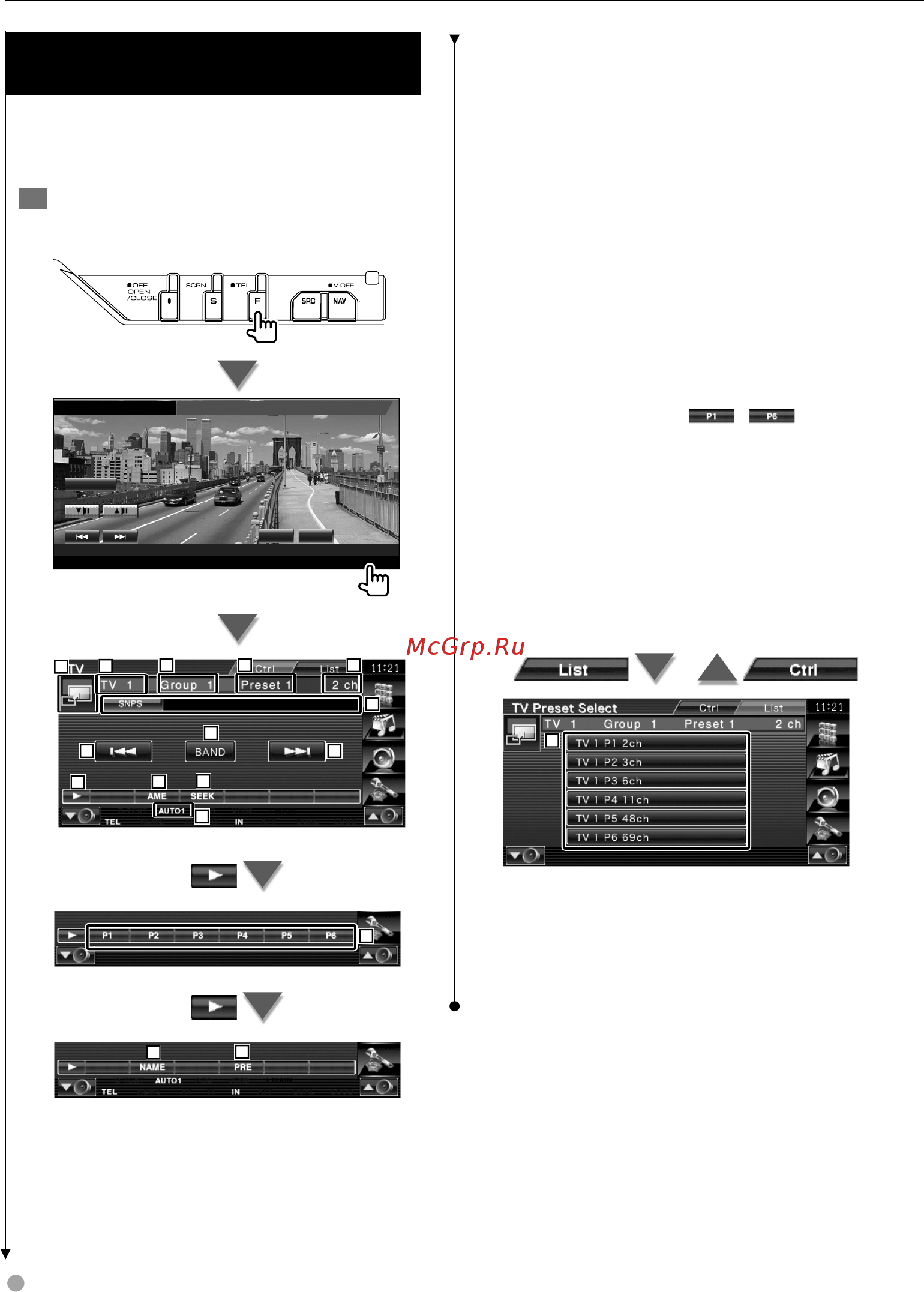 Kenwood KVT-522 DVDY [40/96] Функции при отображении экрана управления
