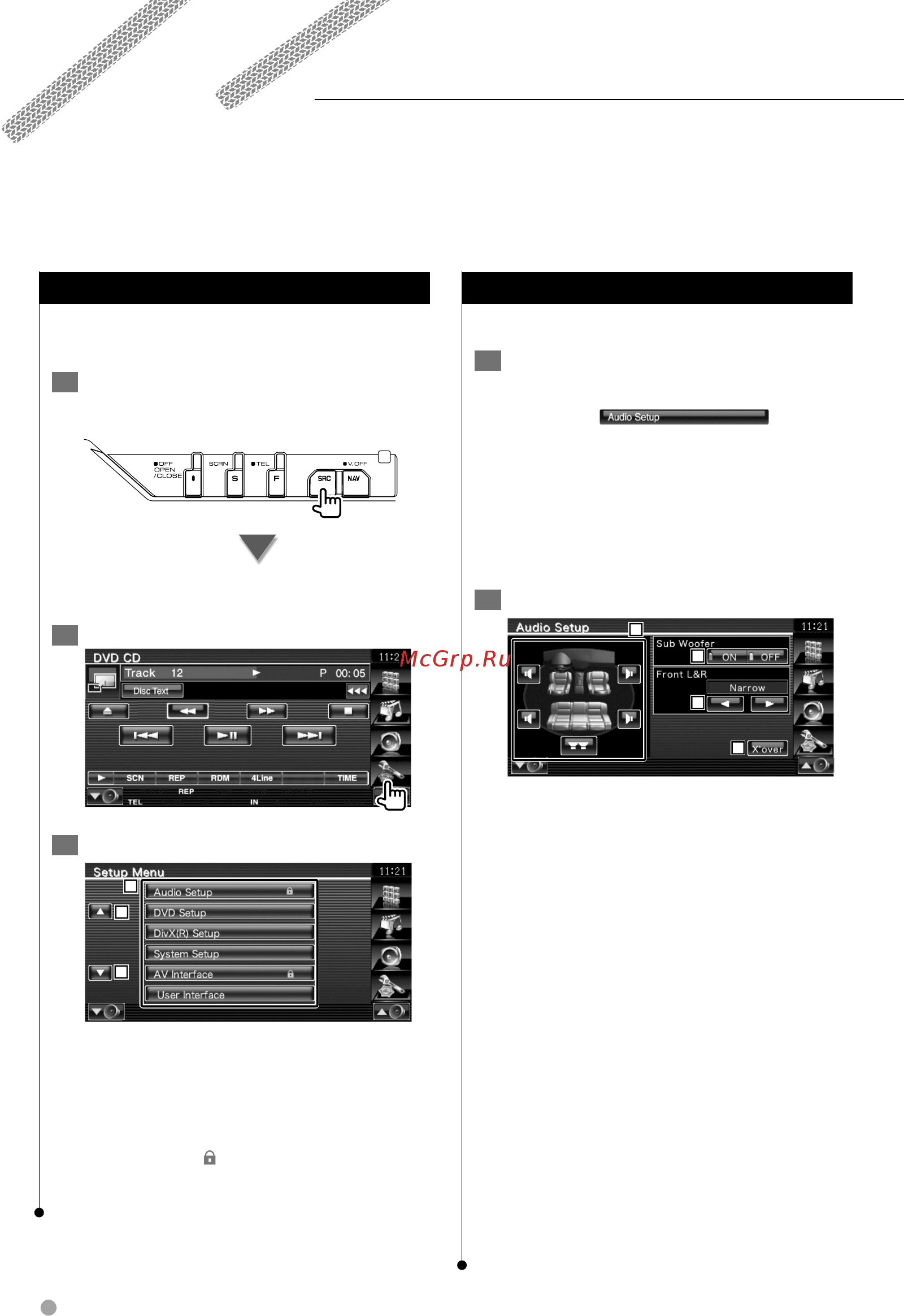 Kenwood KVT-522 DVDY [58/96] Меню настройки