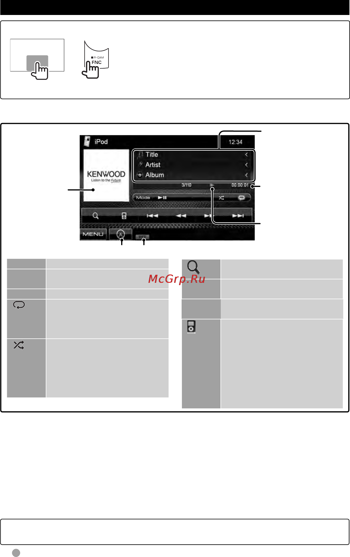 Kenwood DDX4058BT [22/61] Операции управления воспроизведением ipod iphone